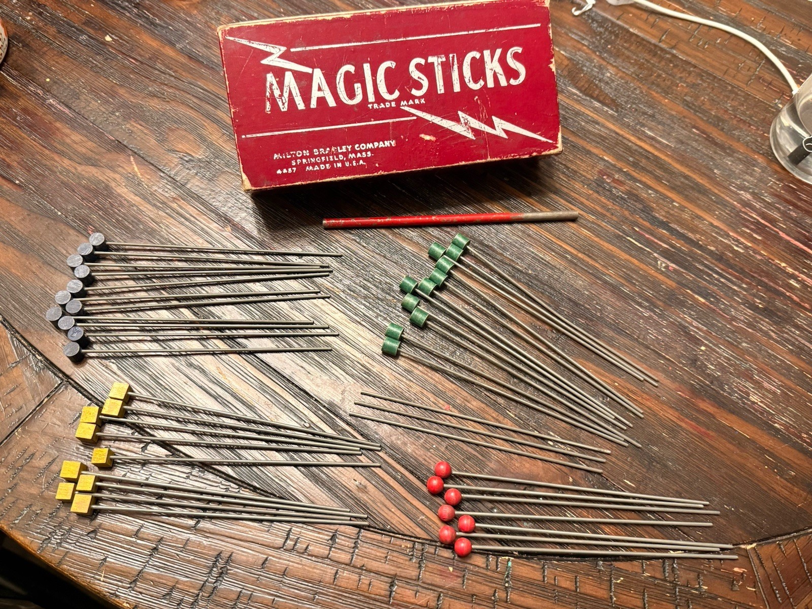 Vintage 1930s Milton Bradley MAGIC STICKS Game 4657 Huge 41pc Replacement Lot
