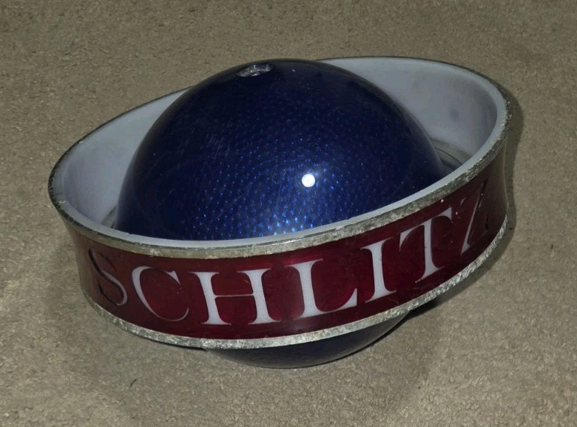 INCOMPLETE Vintage 1961 SCHLITZ Beer Light Up Beer Sign Rotating Globe  LOOK