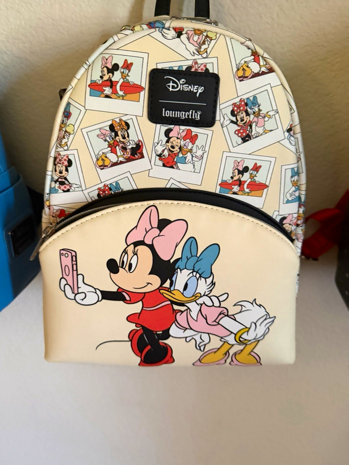 Loungefly Disney Minnie Mouse Daisy Duck Mini Backpack Beige Multicolor