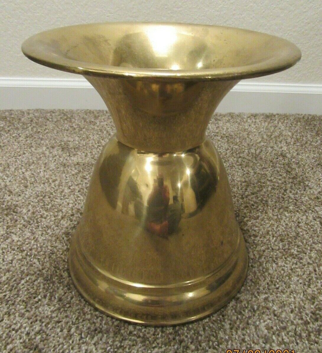 Antique Heavy Weighted ARCADE MFG CO Brass Spittoon Chewing Tobacco FREEPORT IL