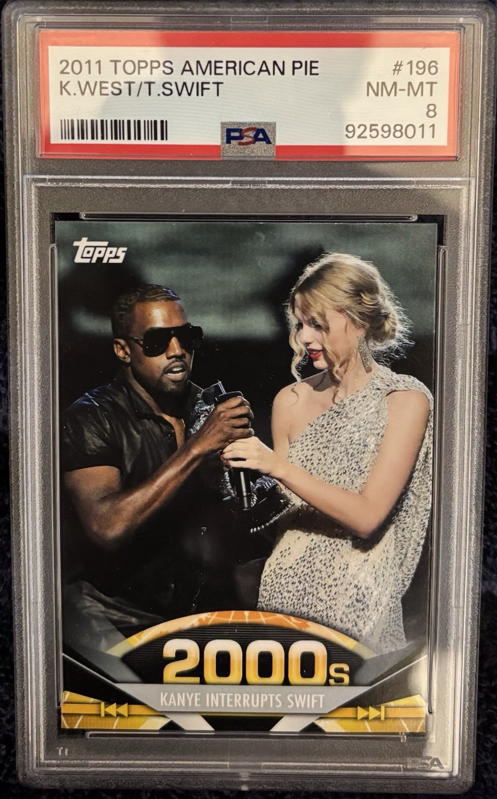 2011 Topps American Pie # 196 Kanye West Taylor Swift PSA 8 NM-MT CLEAN 2011 Topps American Pie # 196 Kanye West Taylor Swift PSA 8 NM-MT CLEAN