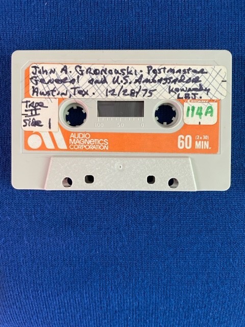 OOAK JOHN A GRONOUSKI TWO MASTER RECORDINGS: AMBASSADOR JFK LBJ POSTMASTER