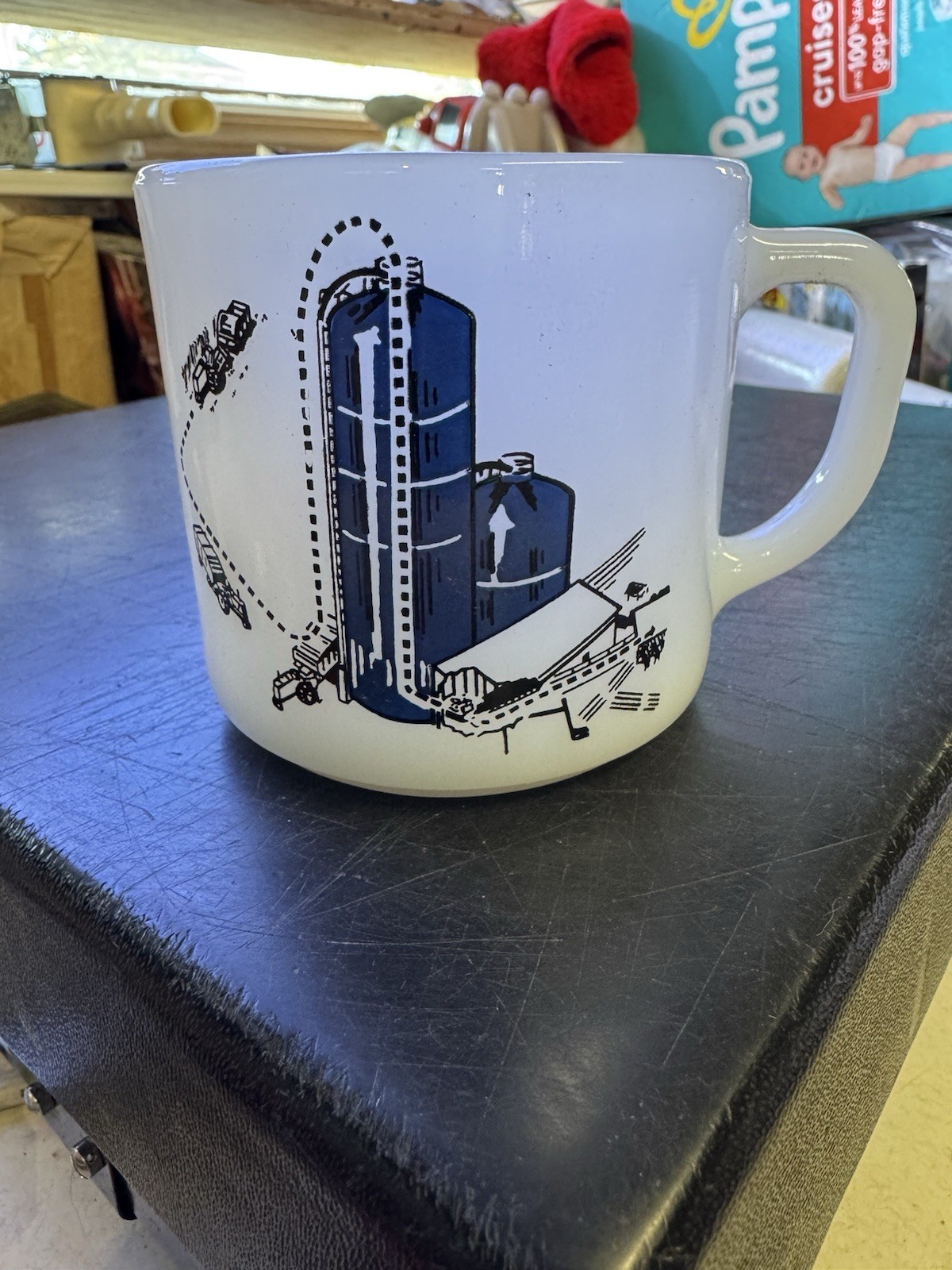 Rare HTF Federal Milk Glass Mug Skyline Harvestore Systems From CASE NOS 1 Pc Rare HTF Federal Milk Glass Mug Skyline Harvestore Systems From CASE NOS 1 Pc