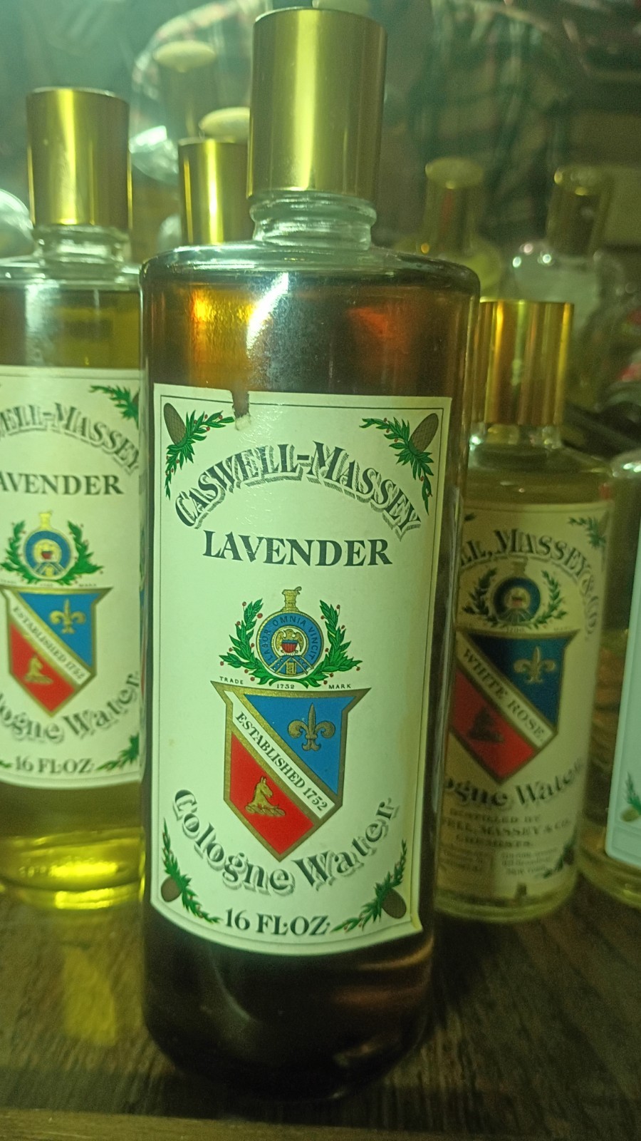 Vintage Caswell-Massey 16 FL OZ Lavender Cologne Water Original Formula Darkened