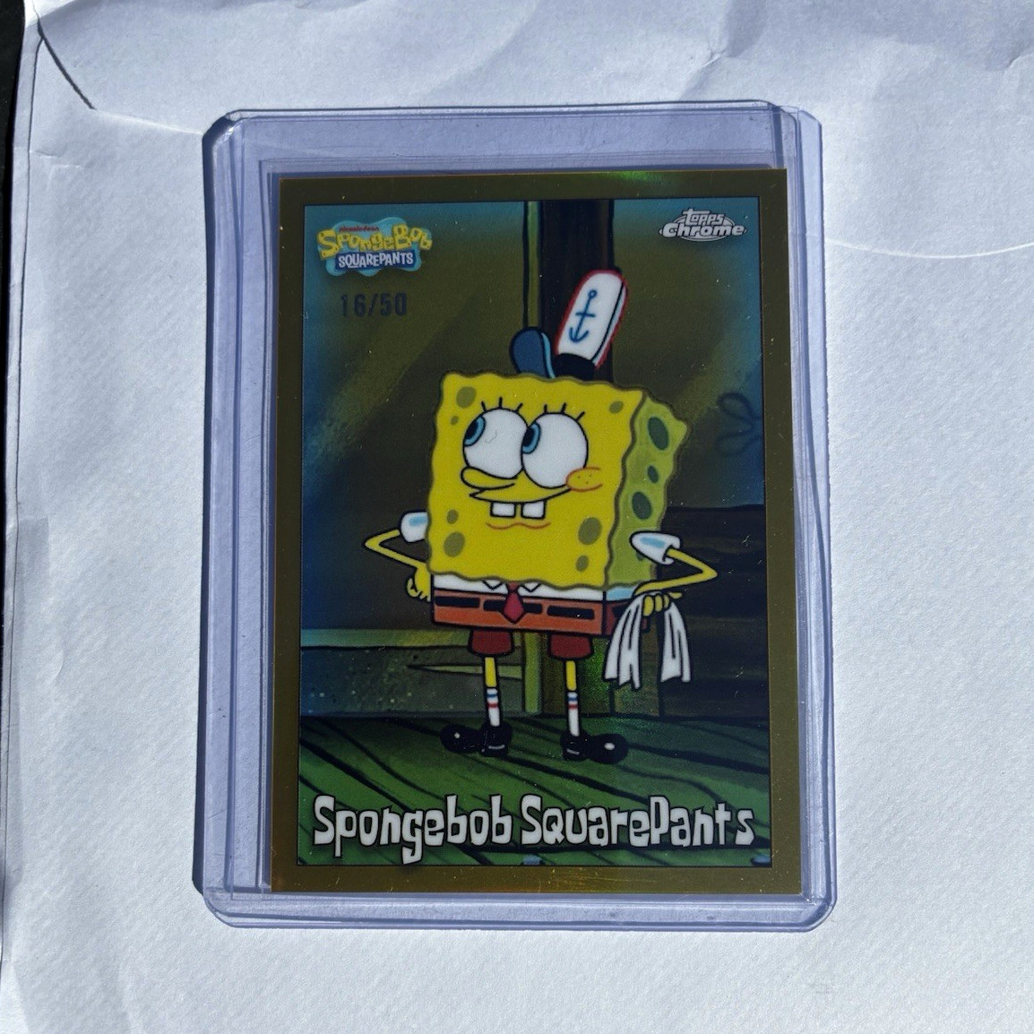 Topps 2025 Topps Chrome SpongeBob SquarePants True Gold#25 Serial Numbered 16/50