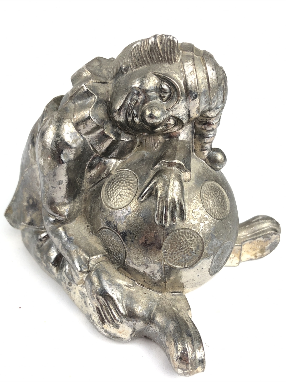 Vintage Gorham Silverplate Clown Metal Bank