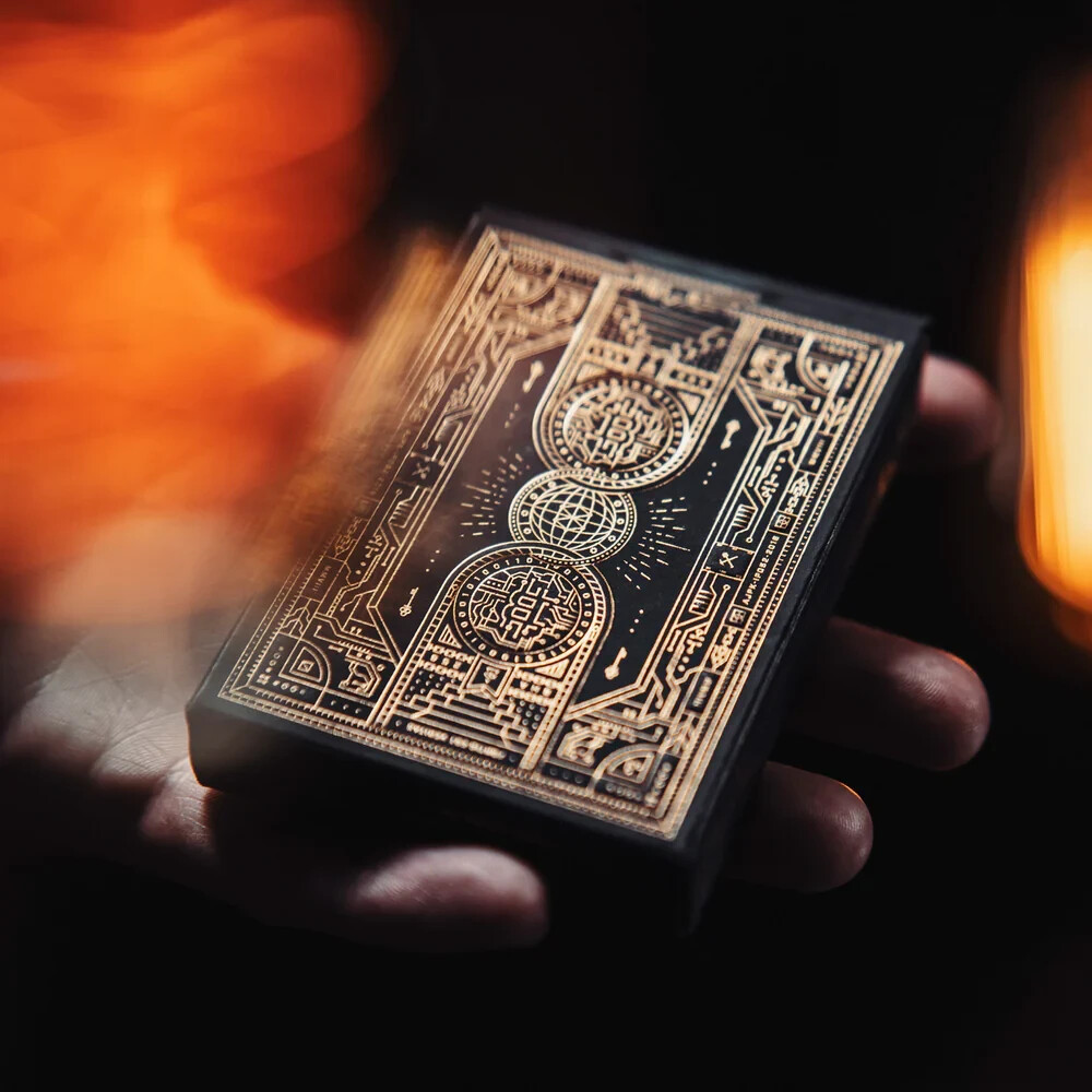 BITCOIN PLAYING CARDS - BLACK `1 x DESIGNER PLAYING CARD DECK - MAGIC CARDISTRY