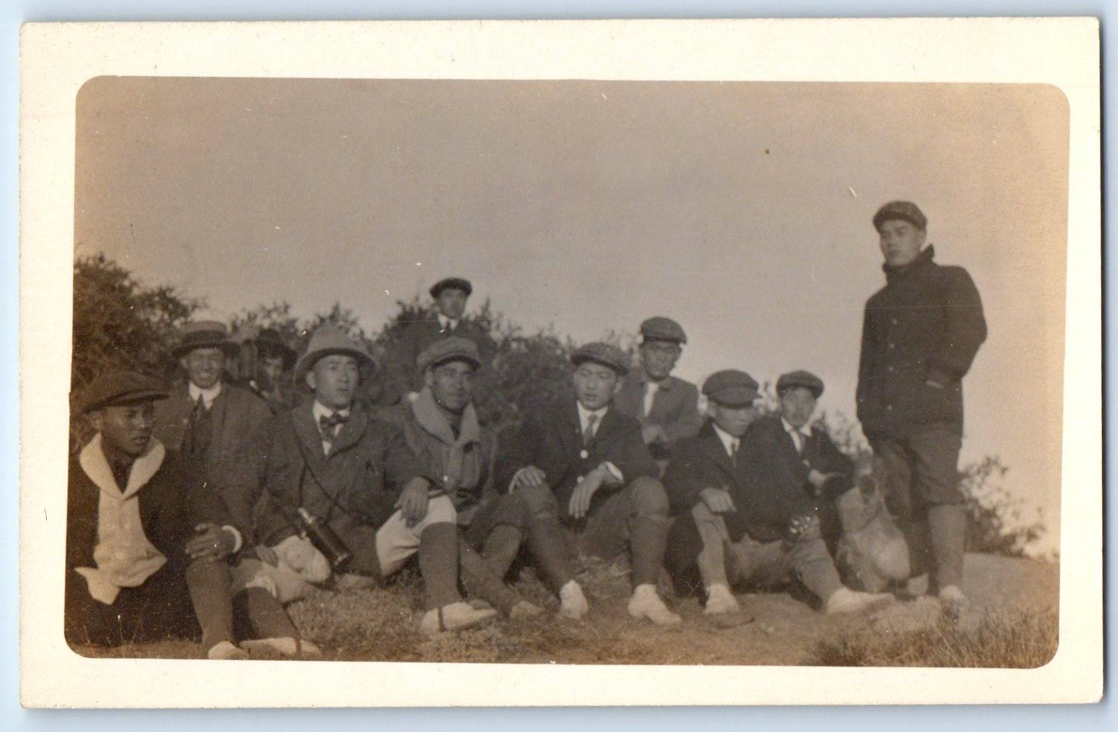 c1910\'s Japanese Mens Family Kern County California CA #6 RPPC Photo Postcard