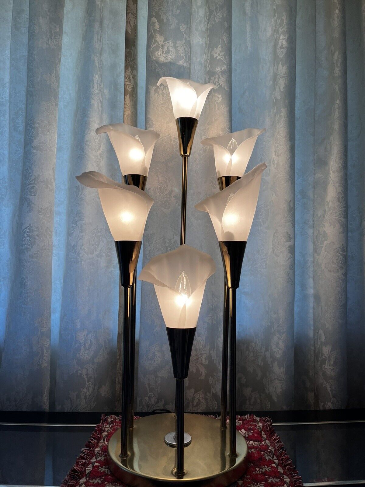 1960s Calla Lily 6 Light Table Lamp