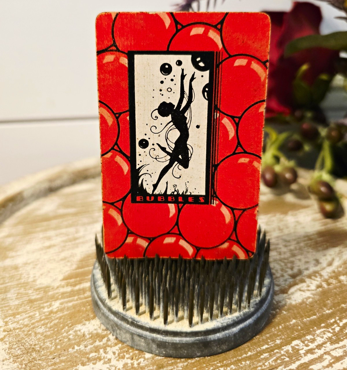 Vintage Art Deco Playing Card, Bubbles Named Card, Trade Swap Card