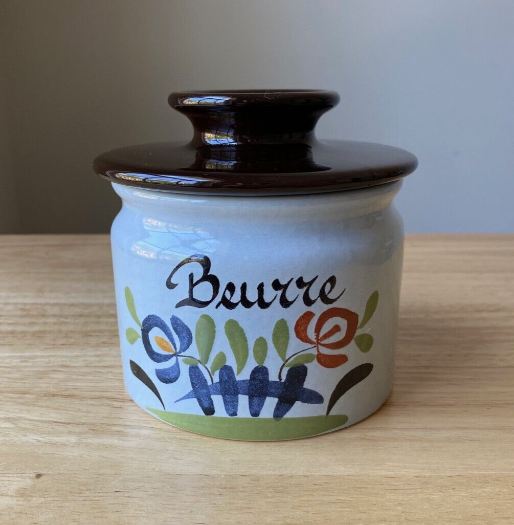 GABRIEL FOURMAINTRAUX Quimper Style Butter Keeper - France - EUC