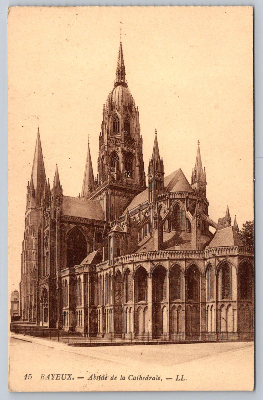 c1910s Bayeux Cathedrale LL France Levy Fils Antique Postcard