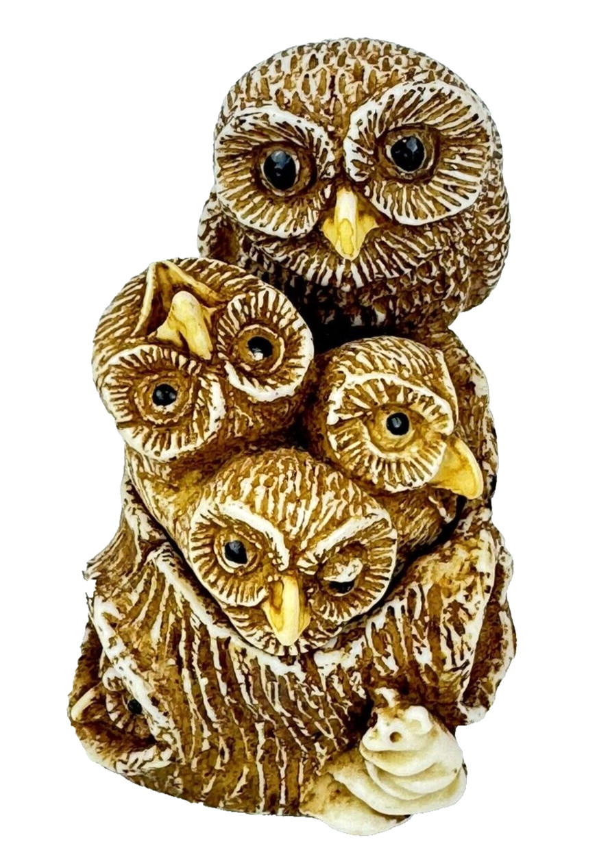 Owl Family Trinket Box SIAB Group VTG Retired Treasure Jest Made in England