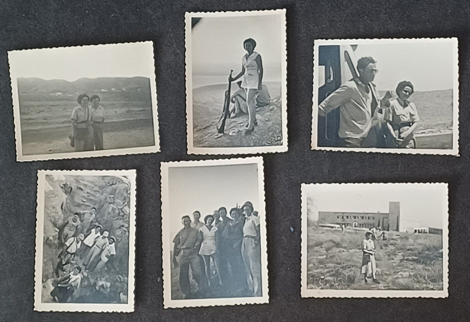 Judaica Israel Army Soldiers Woman 10 Photos vacation meeting 1949 - 1950 B&W VF