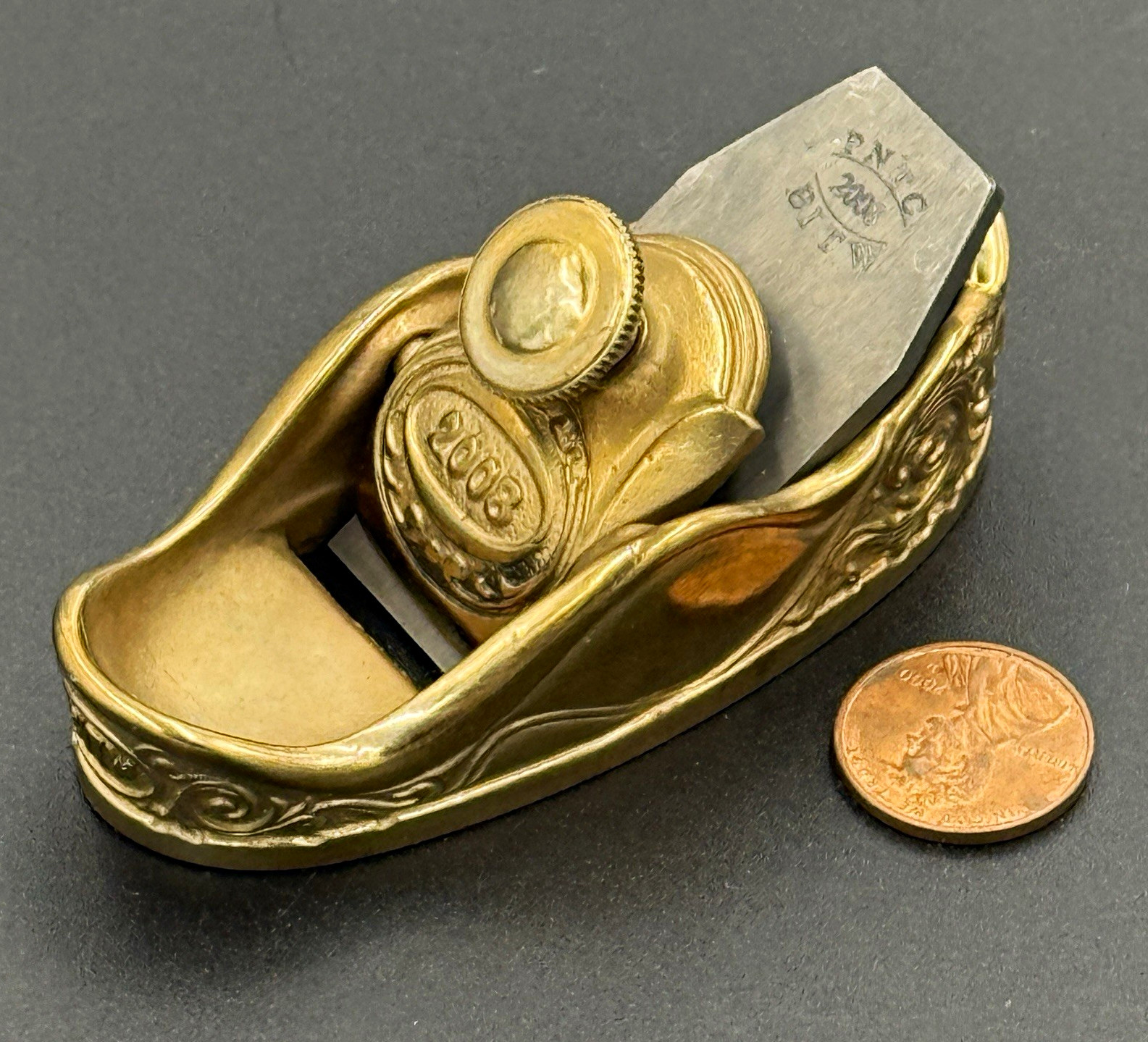 Rare PNTC 2008 Best In The West Favor - Brass 3” Slipper Plane by Chris Laarman