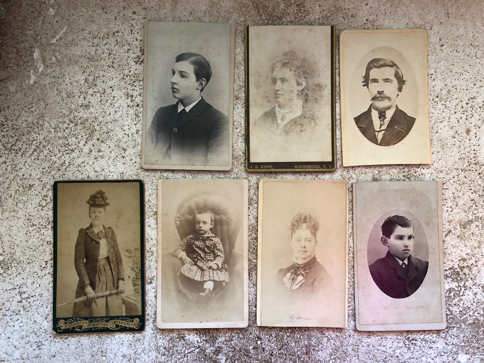 Antique Cabinet Card Photographs Photo Lot 7pcs Most From New York Portraits B&W