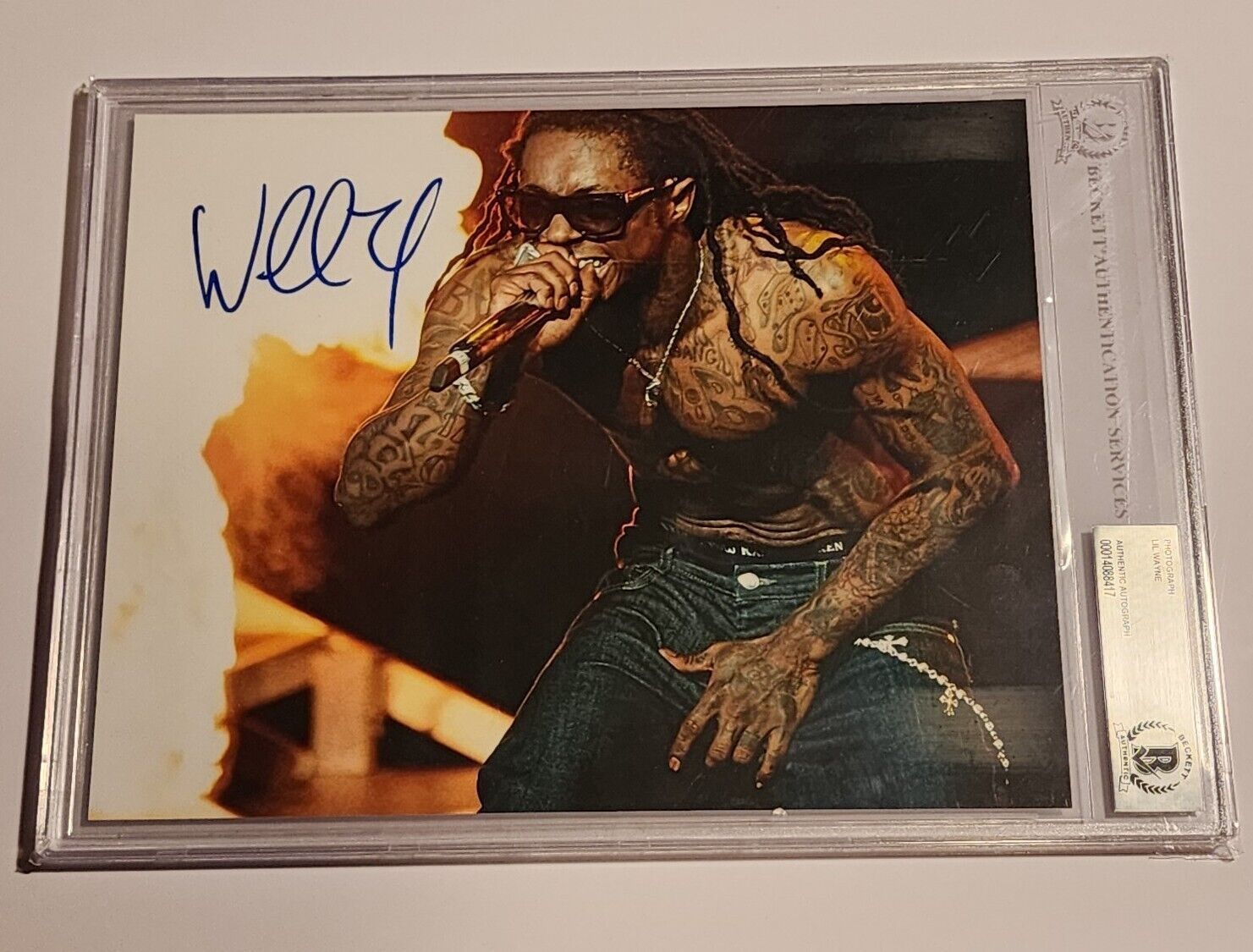 Lil Wayne Beckett BAS Signed Photo Rapper Autograph Auto Musician BGS Weezy
