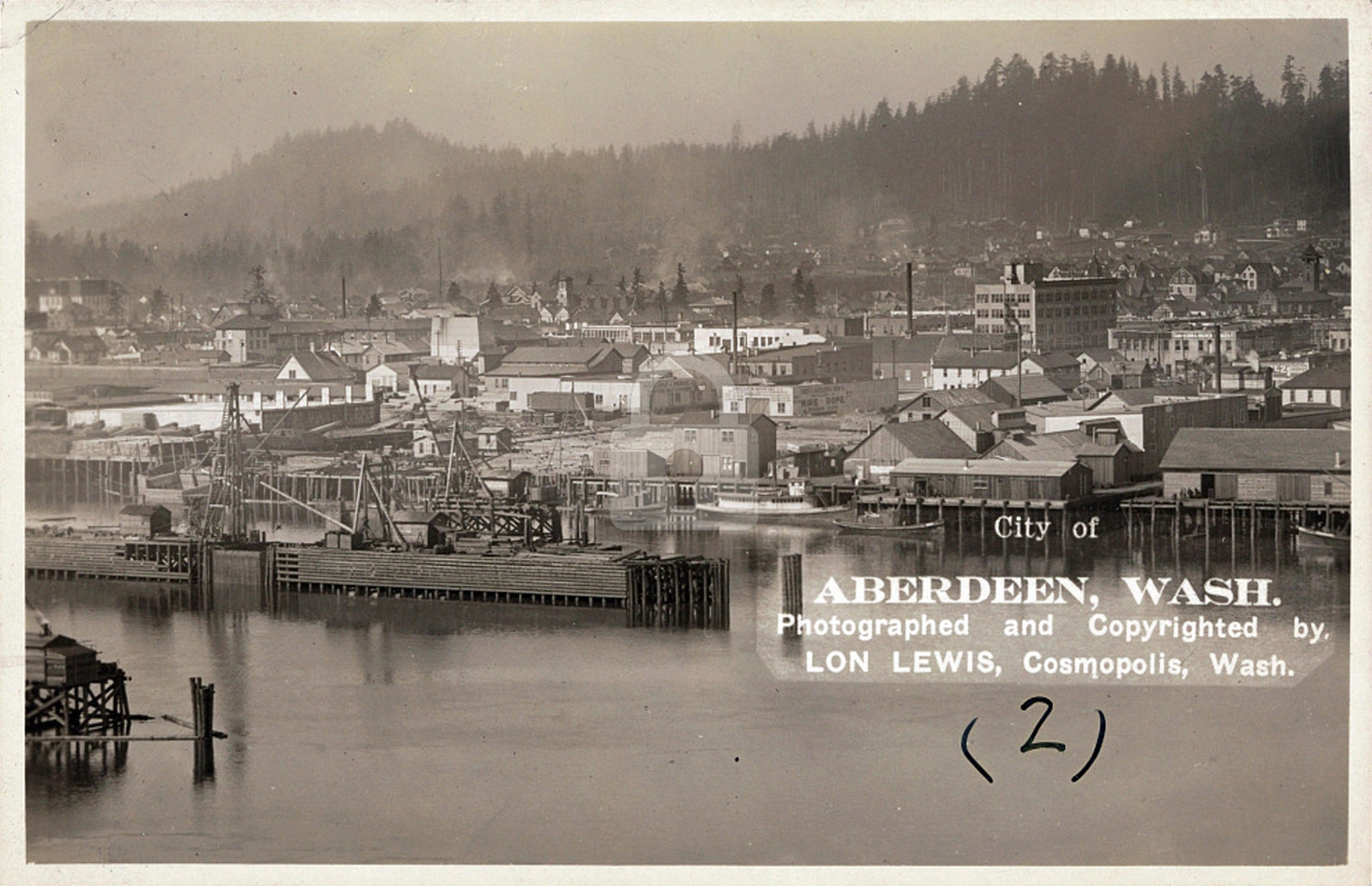 City of Aberdeen, WA Washington (2) 1911 RPPC Photo Postcard COPY