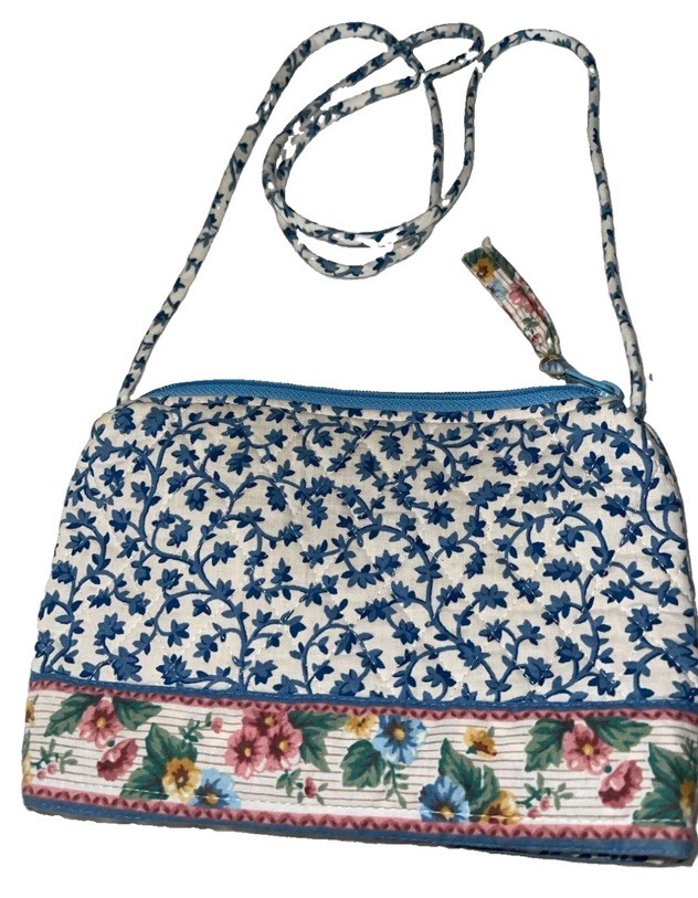 Cute Vintage Sarah Bradley Purse blue with Flowers Cute Vintage Sarah Bradley Purse blue with Flowers