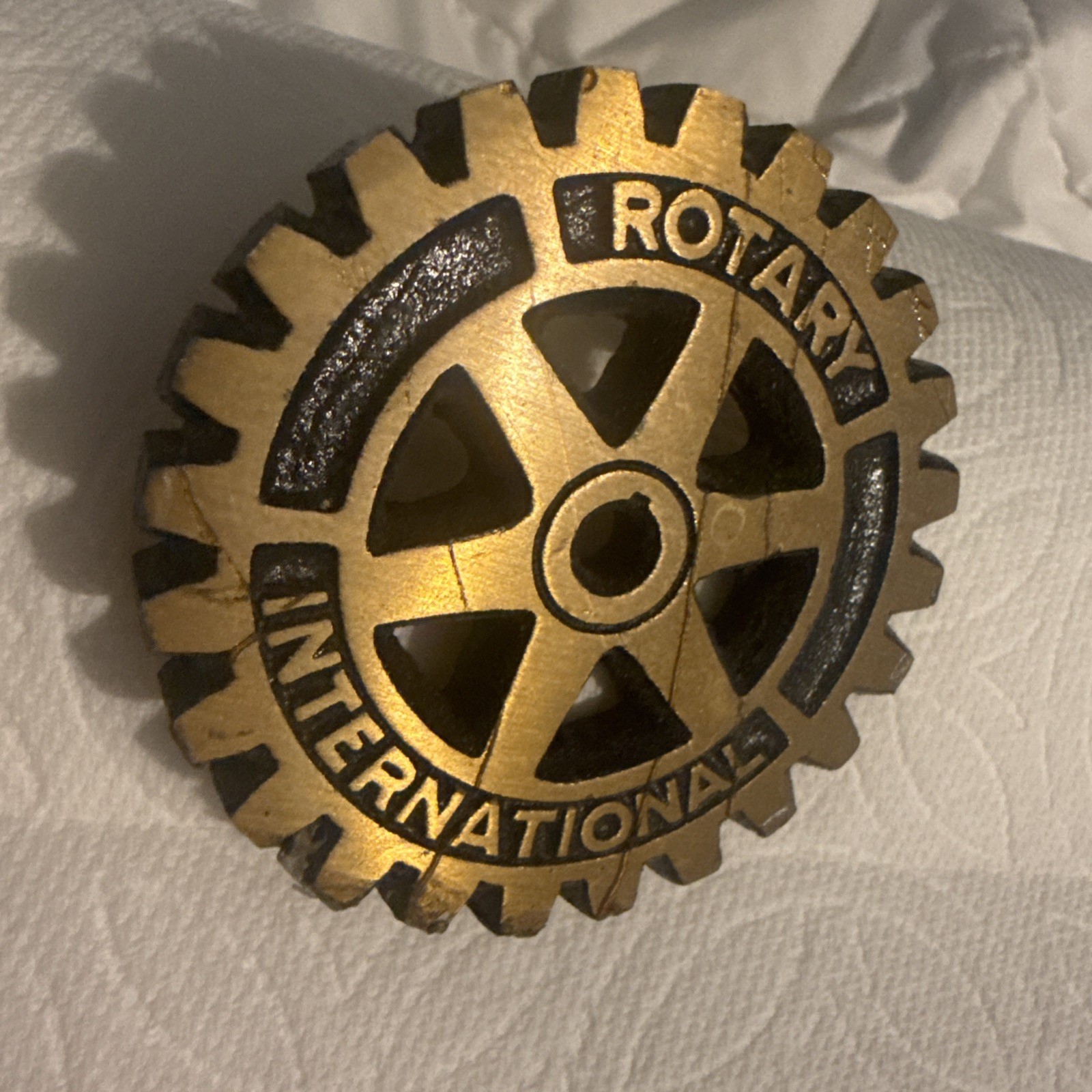 Vintage Rotary International Brass and Cast Iron Emblem 