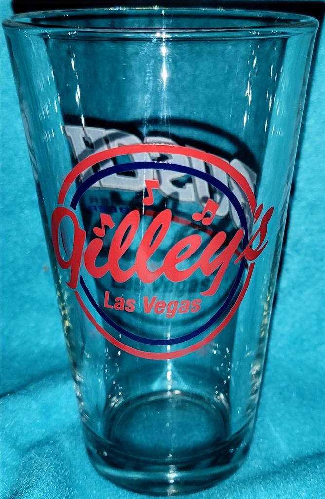 Gilleys Las Vegas Busch Beer Pint Glass 16 oz Clear Heavy Barware Saloon Vegas