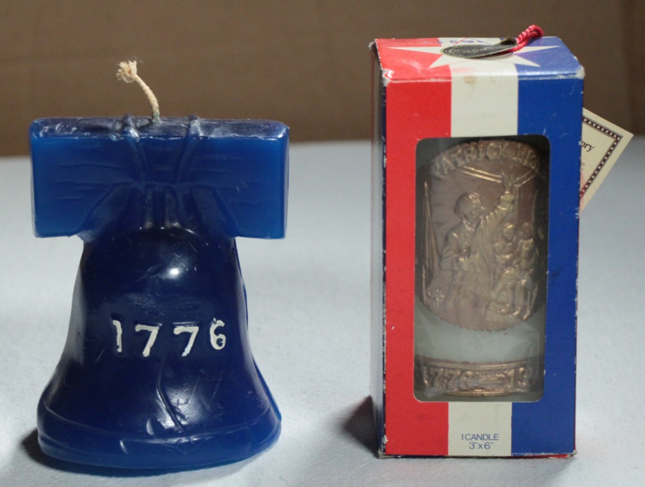 Vintage 70s United States Bicentennial Candle Lot 1776 1976 USA Liberty Bell