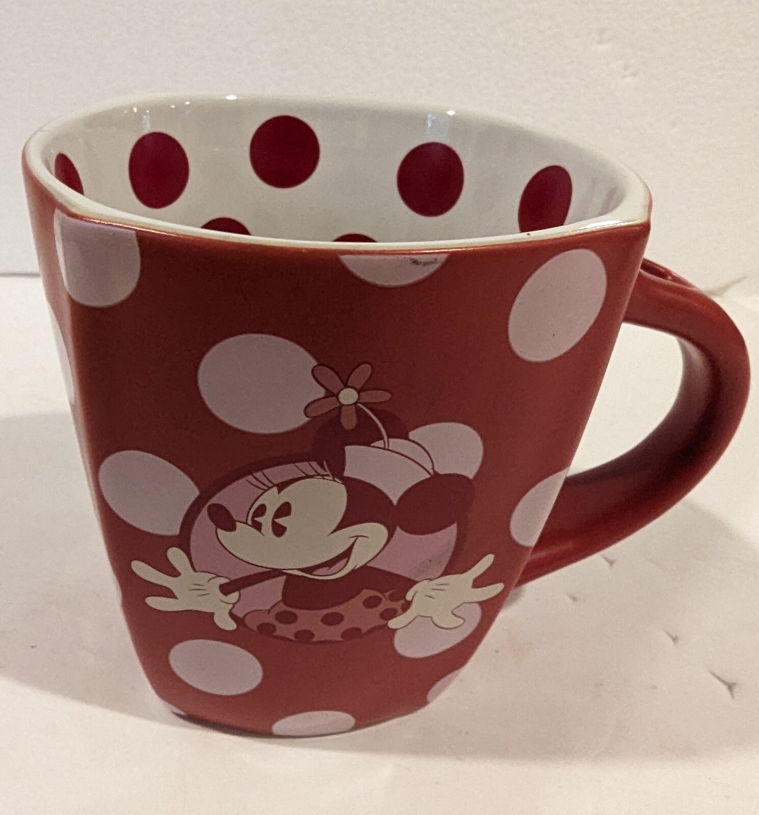 Disney Parks Minnie Mouse Polka Dot 12oz Coffee Mug Excellent
