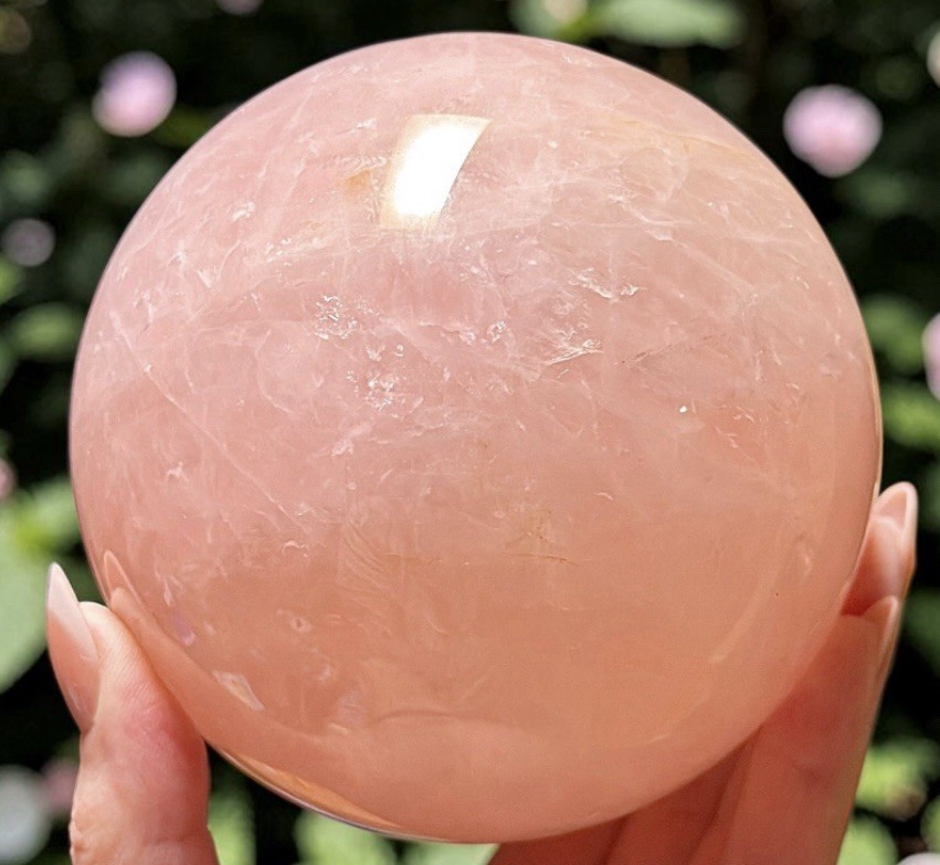Large Rose Quartz Sphere 3LB 4.8OZ  4” Pink Crystal Ball Healing Stone Gorgeous