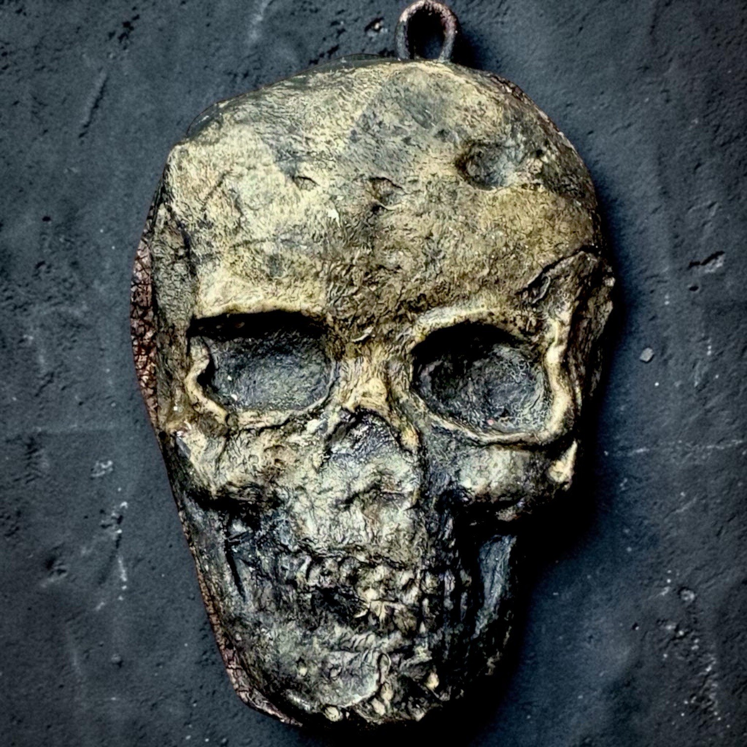 Handmade Skull Amulet Dark Academia Gothic Memento Mori Wall Pendant Curio