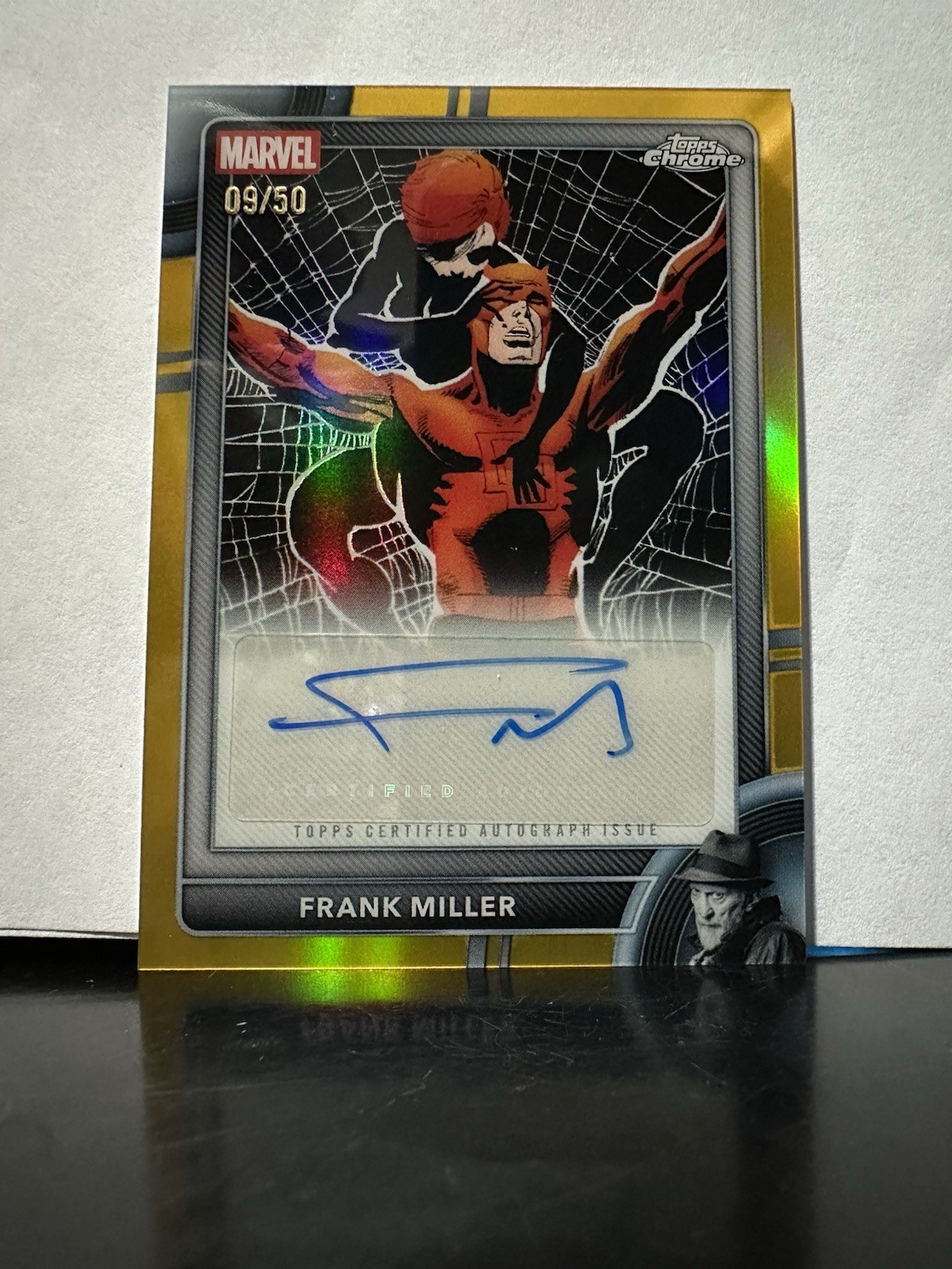 2026 Topps Chrome Marvel Daredevil Comic Book Artist Auto Frank Miller Gold /50