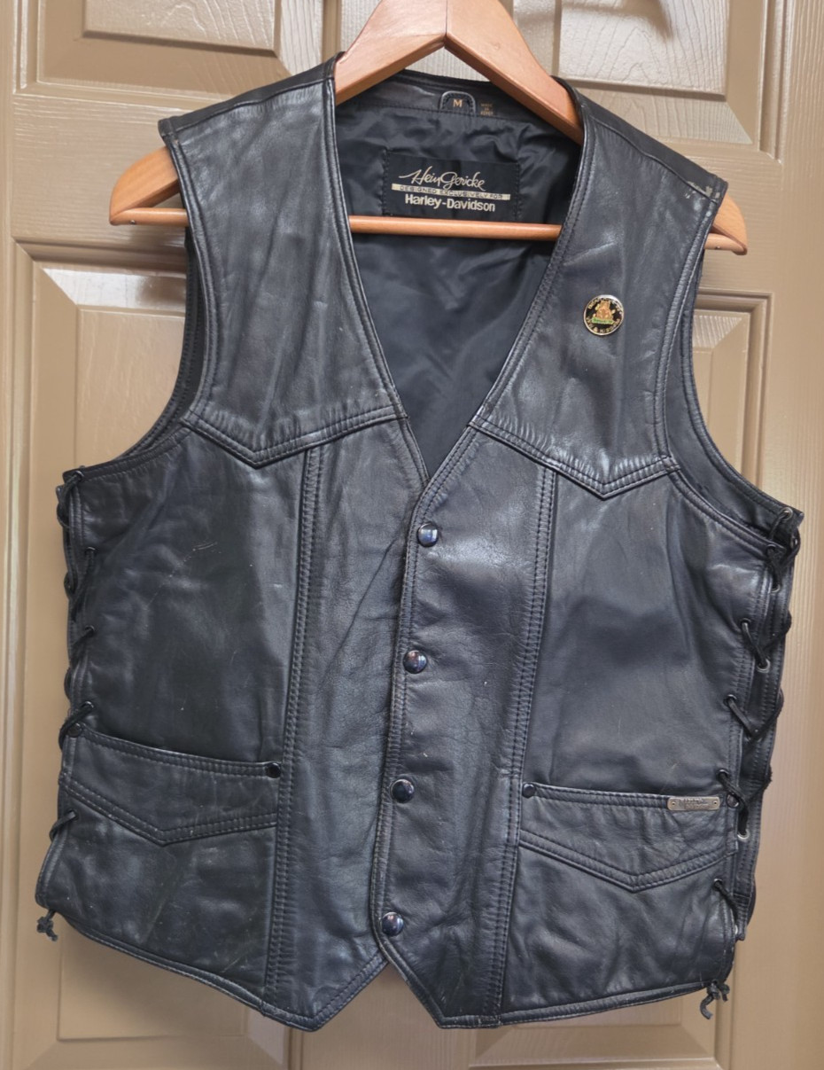 Hein Gericke 80s Harley-Davidson Biker Motorcyle Riding Leather Vest Sz M Hein Gericke 80s Harley-Davidson Biker Motorcyle Riding Leather Vest Sz M