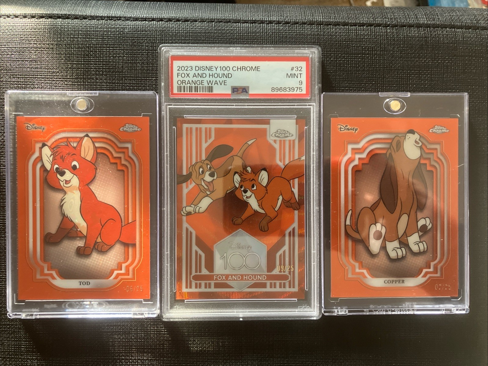 2023/2024 Topps Disney Fox And Hound PSA 9 Tod & Copper Orange Refractors /25 2023/2024 Topps Disney Fox And Hound PSA 9 Tod & Copper Orange Refractors /25