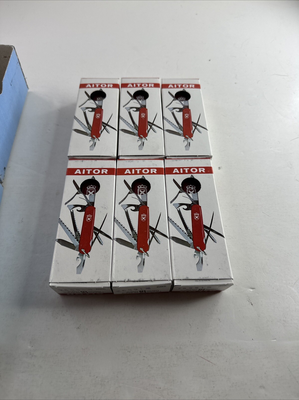 6 Pack With Box c1970s VTG, RARE NOS AITOR 16597 like Victorinox Fisherman Plus