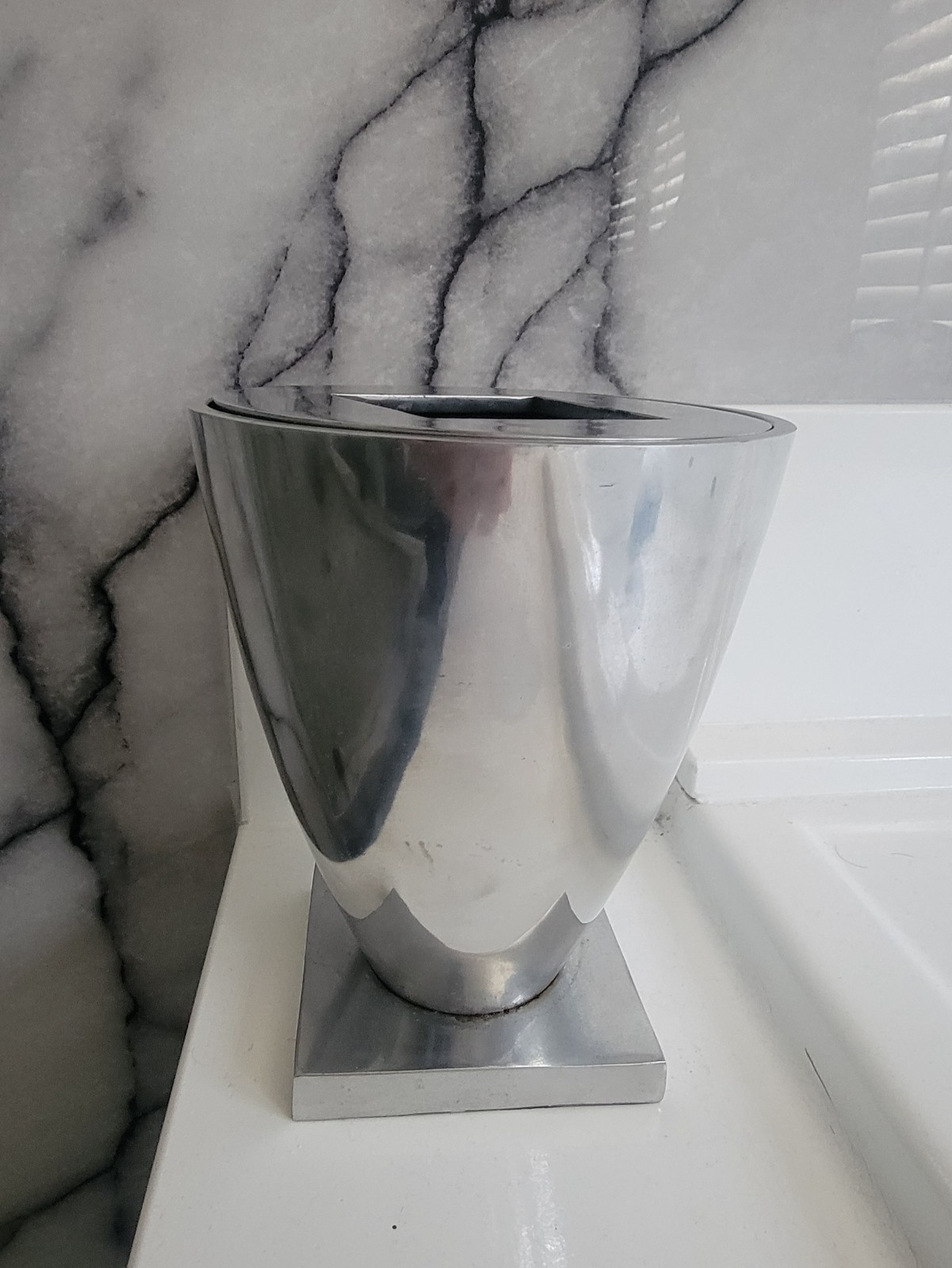 Vtg Michael Graves Silver Vase Cast Aluminum Heavy 4+ Pounds