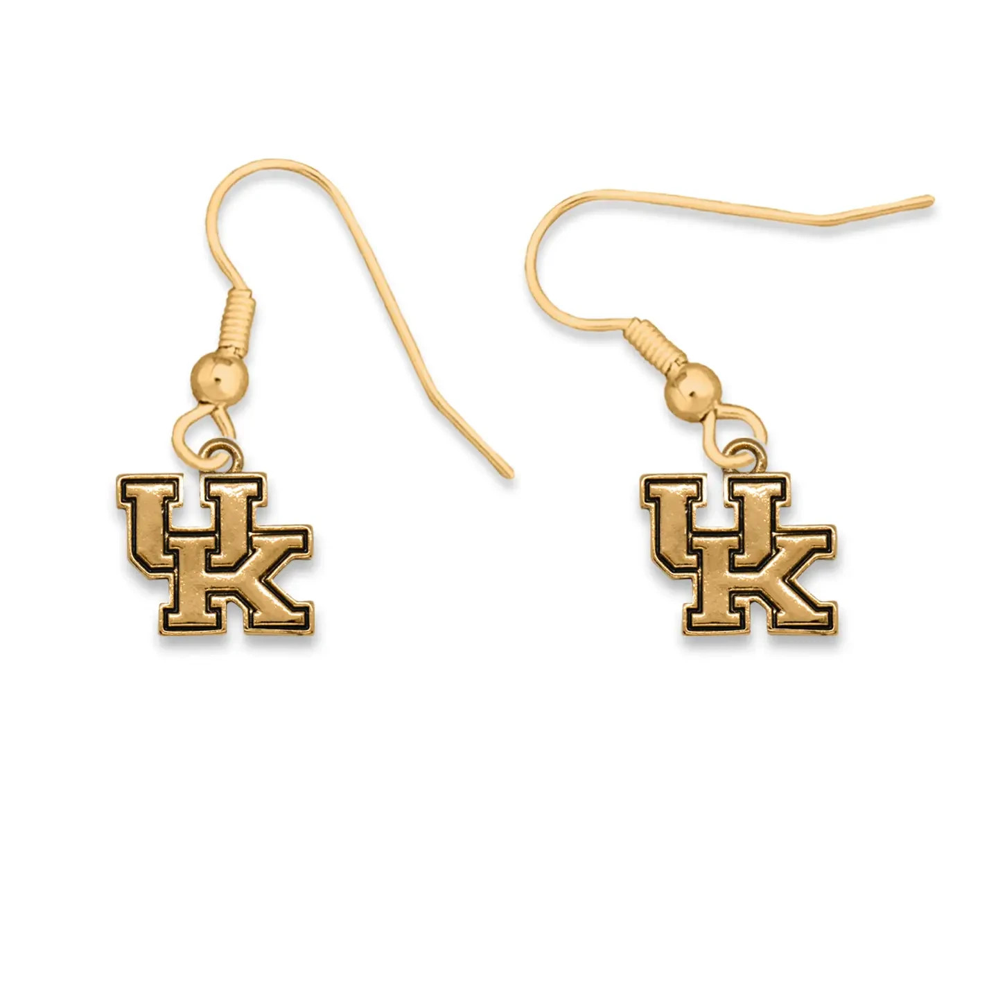 Kentucky Wildcats, Licensed University Emblem Earrings, 18K gold plated