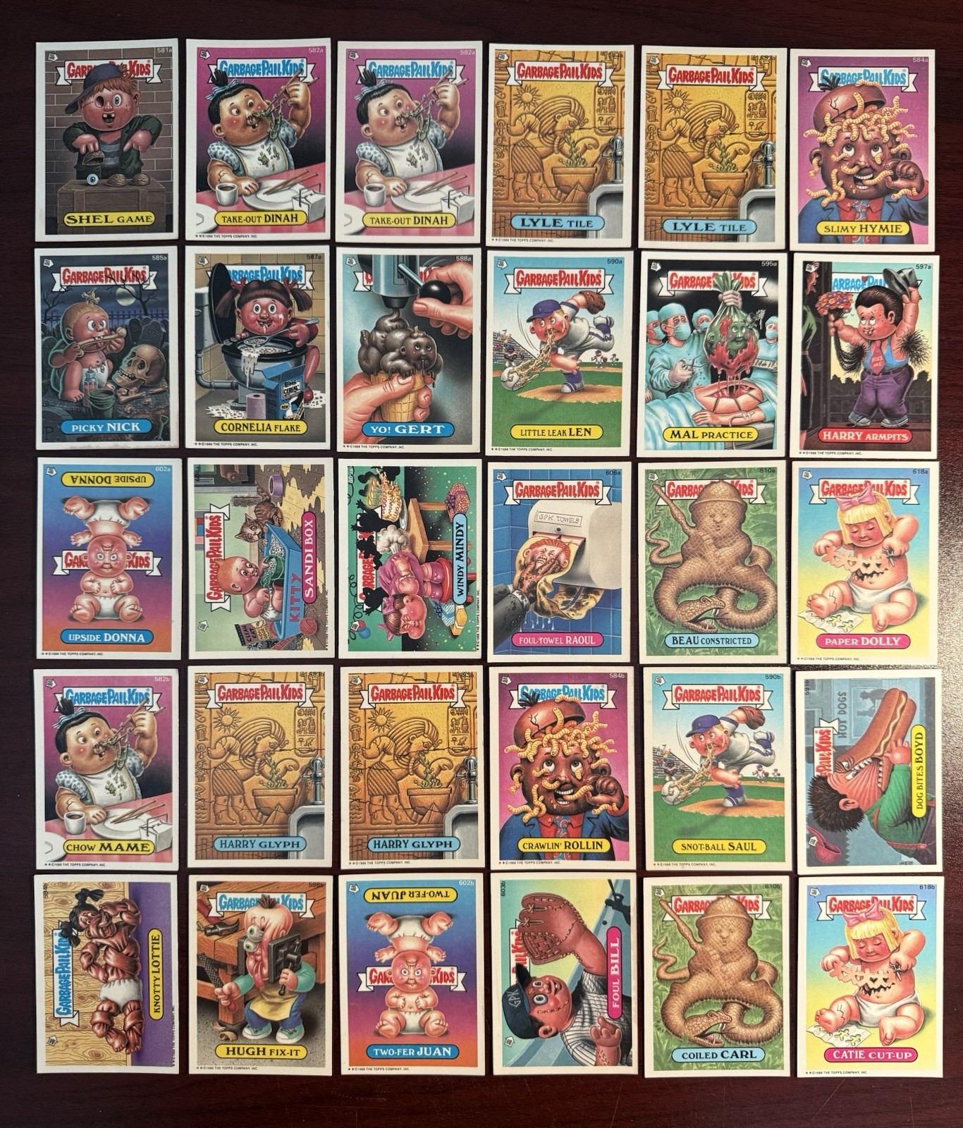1988 Garbage Pail Kids 15th Series 15 Lot of 30 Non Die Cut Cards Topps GPK RARE