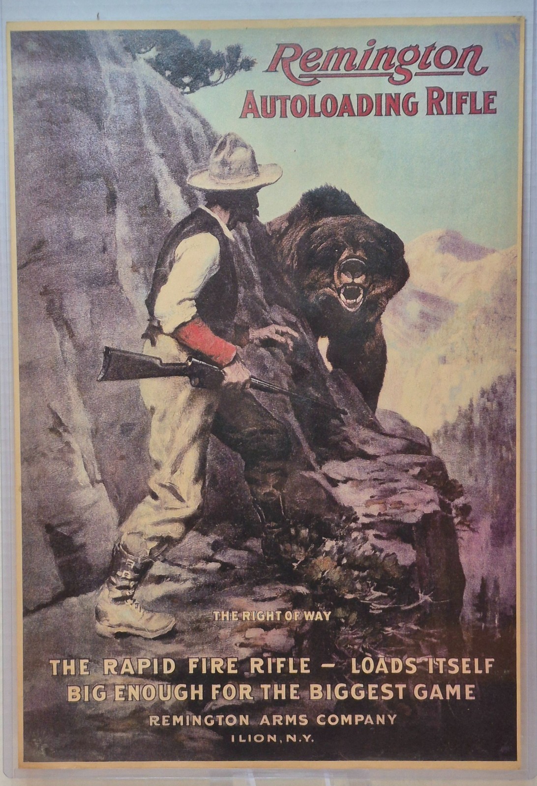1930s Remington Autoloading Rifle Grizzly Bear Advertisment