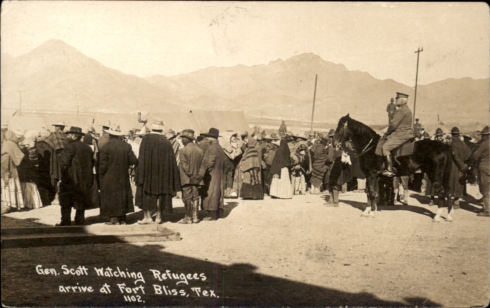 Gen Scott Fort Bliss TX Refugees Arrive c1910 RPPC Mexican Revolution bhn Gen Scott Fort Bliss TX Refugees Arrive c1910 RPPC Mexican Revolution bhn