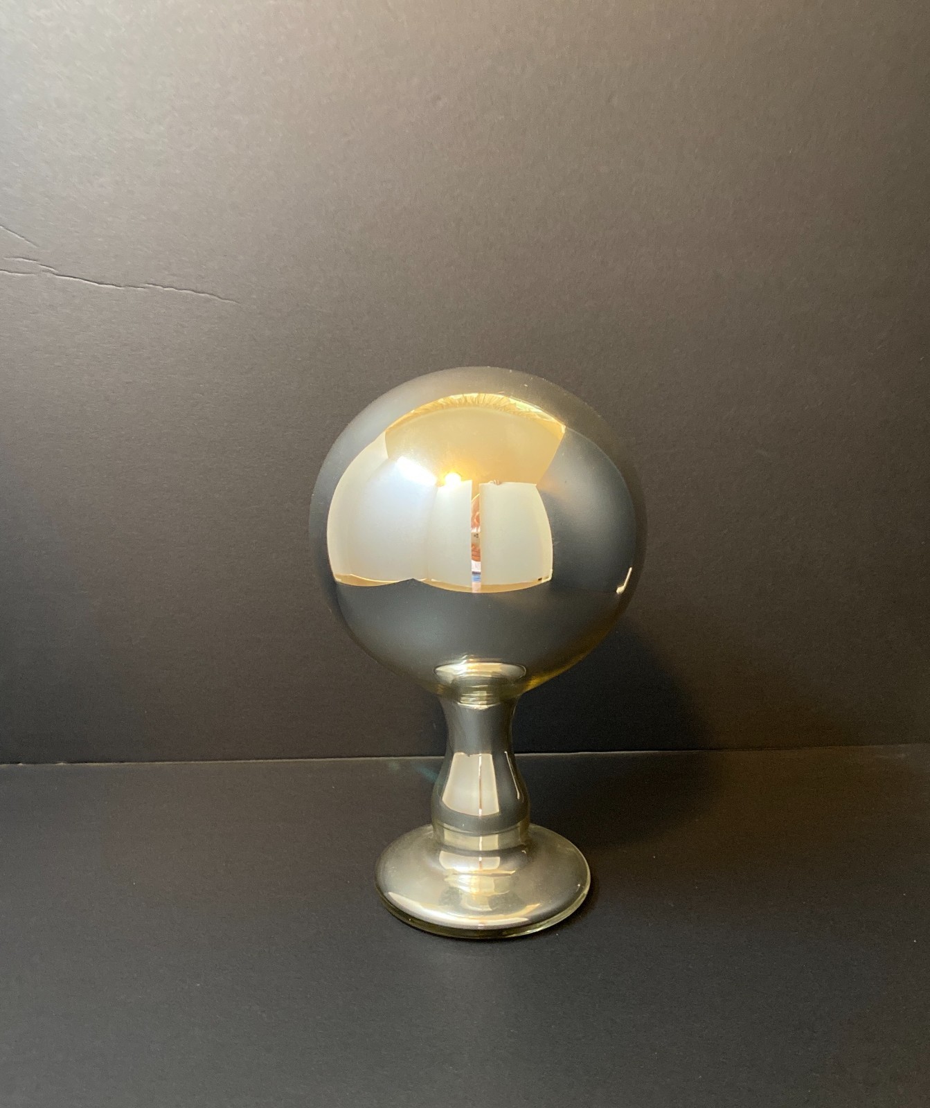 19th C Mercury Glass Butler Ball Gazing Ball Rare 10\