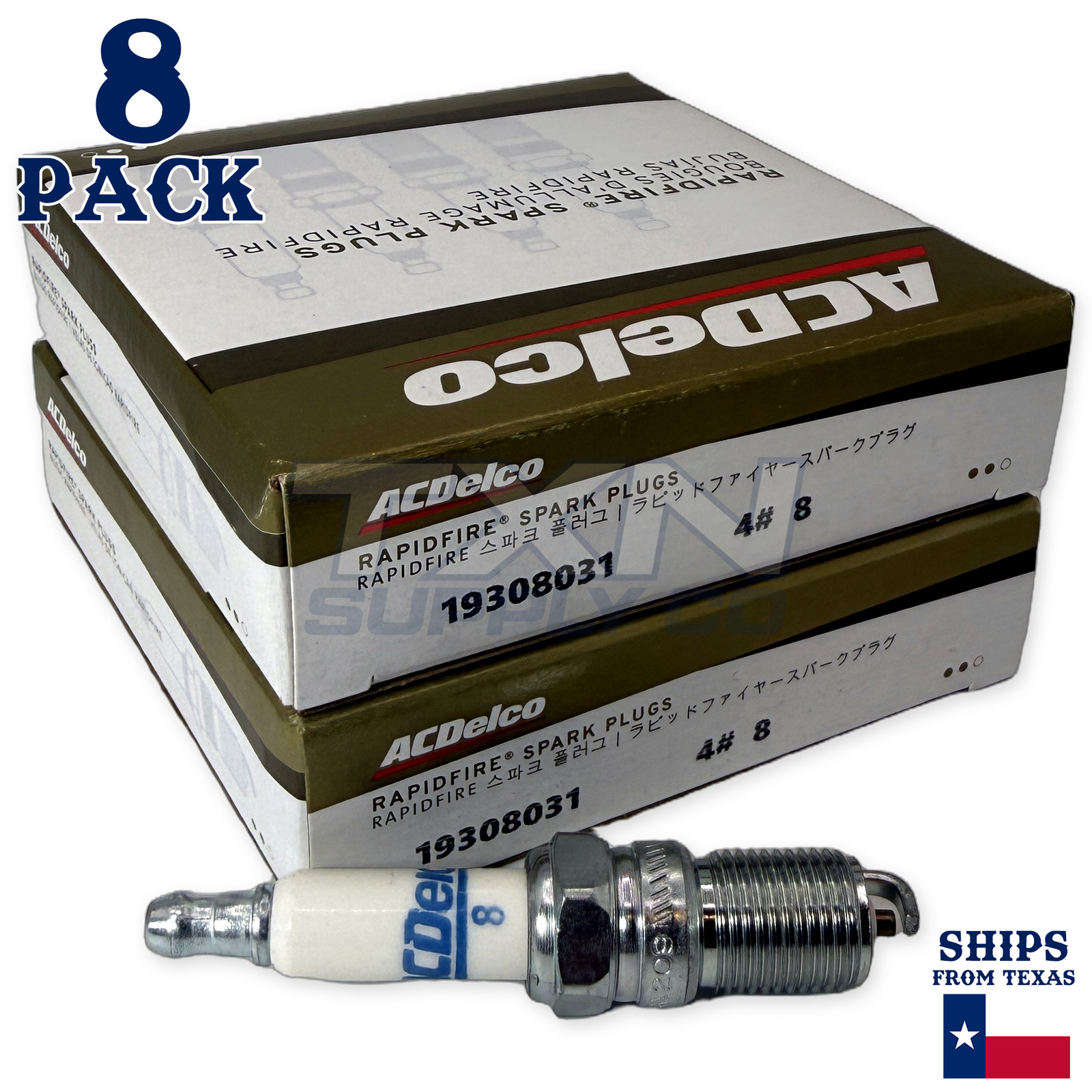 8 Pack GM ACDelco #8 RAPIDFIRE Platinum Spark Plugs