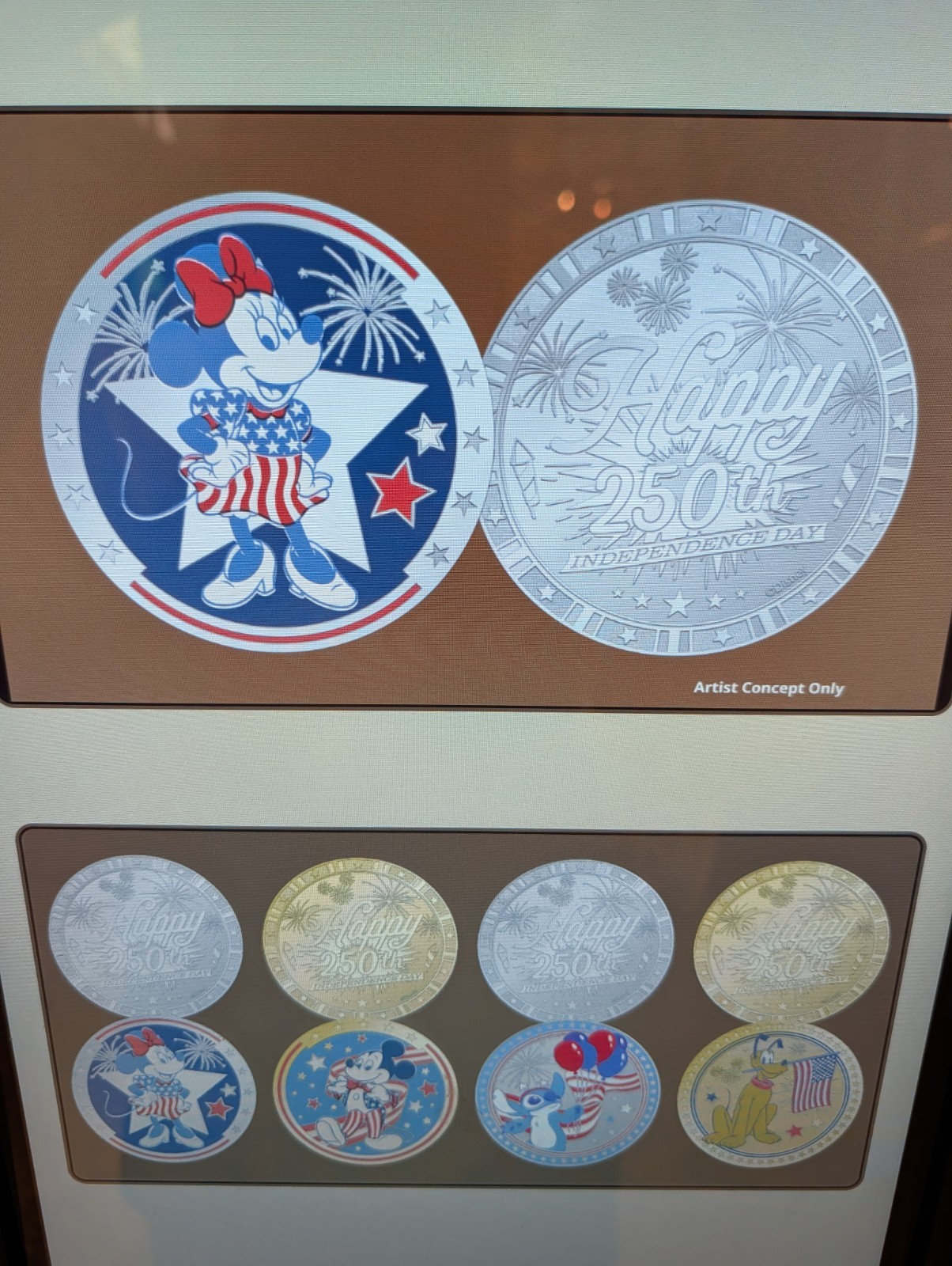 Disney 250th Anniversary Coin Set 4 Coin Set America Cased 