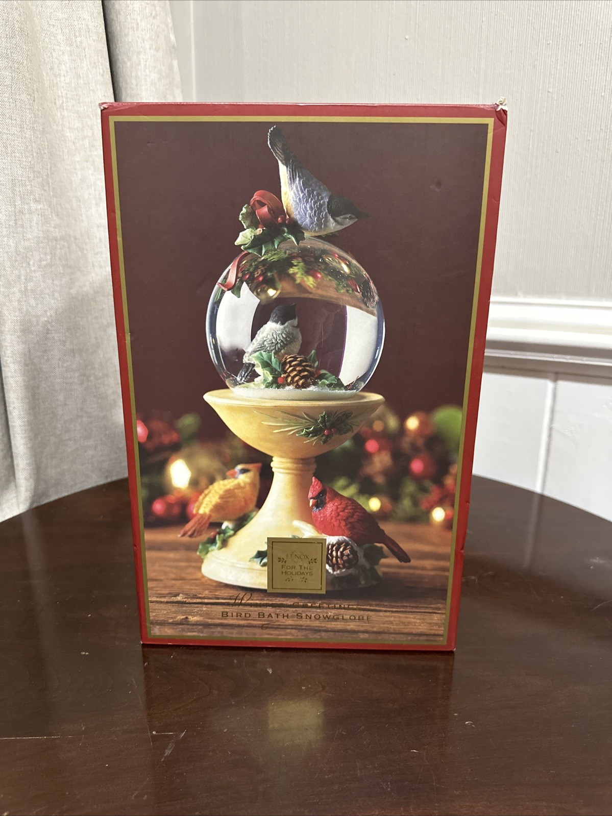 Lenox Winter Greetings Bird Bath Musical Snow Globe For The Holidays Collection 