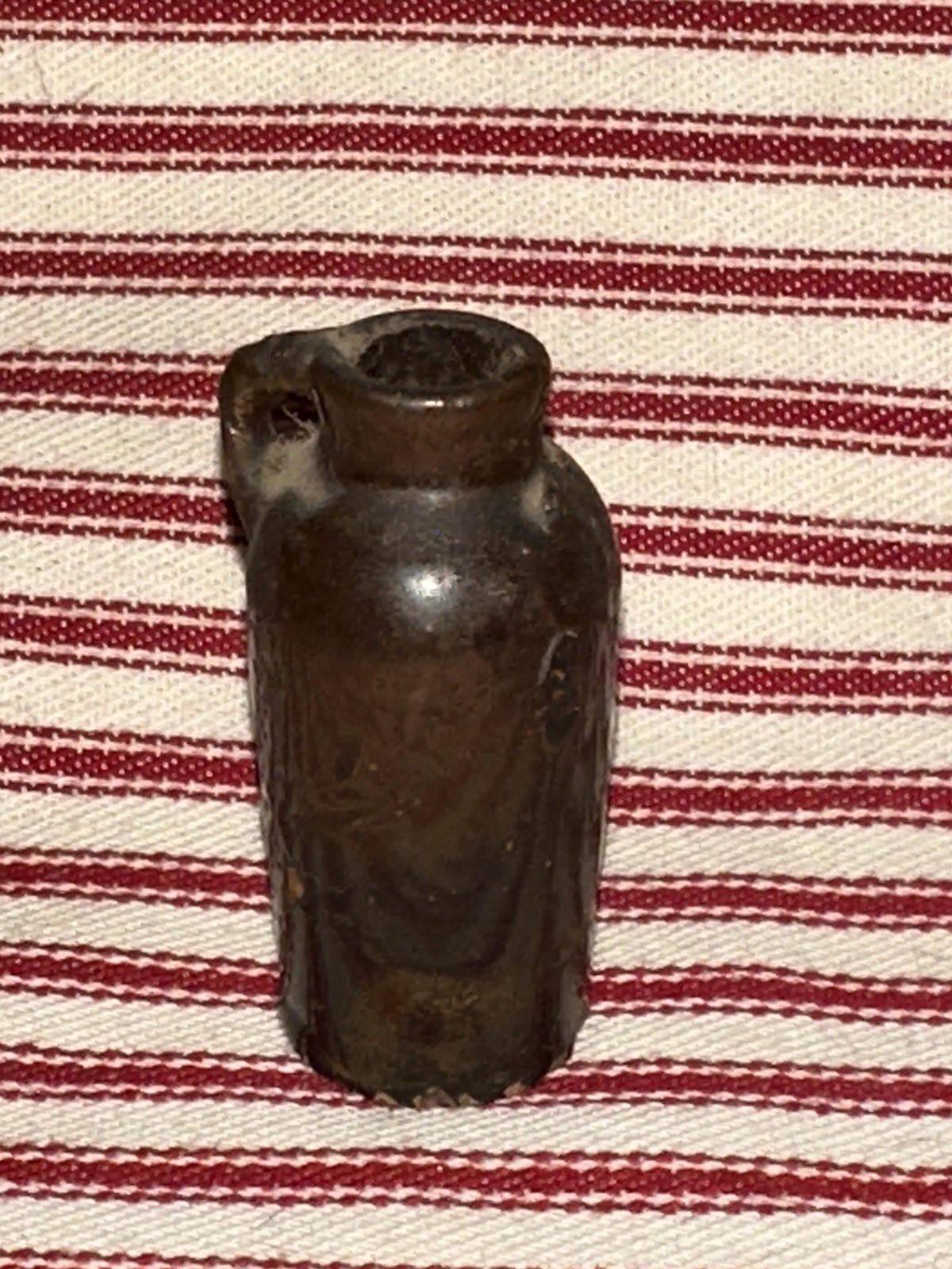 Antique Miniature Stoneware Brown Jug