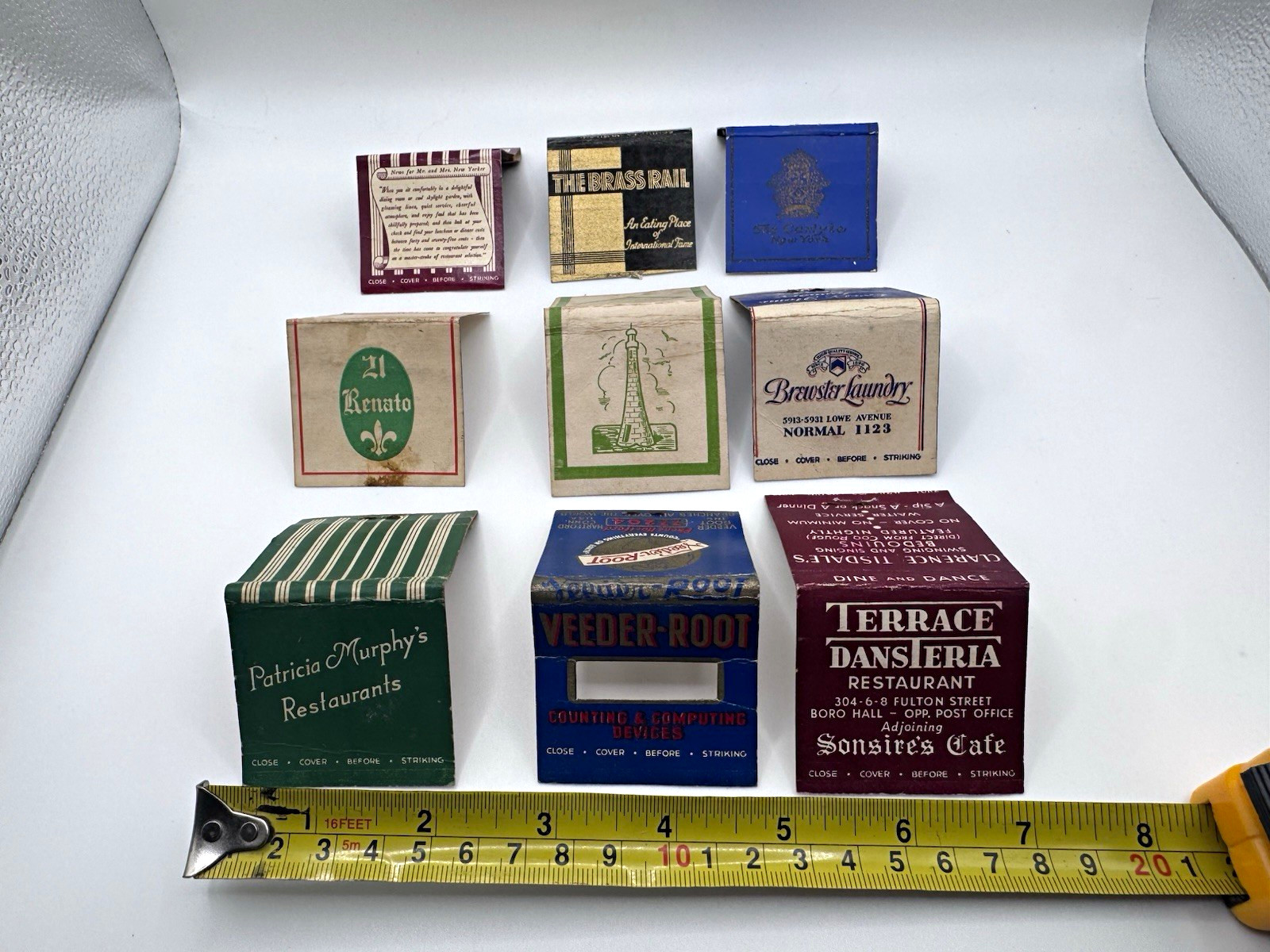 9 Vintage Larger Matchbook Covers Carlyle Brass Rail Veeder Root NYC Restaurants