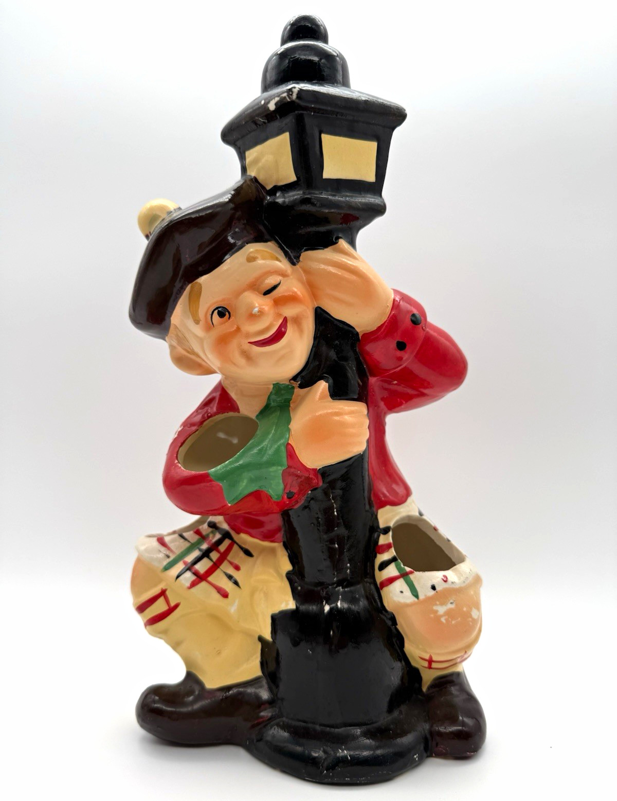 Vintage Scottish Drunk Man Lamp Post Toothpick Holder Price Import Korea Ceramic