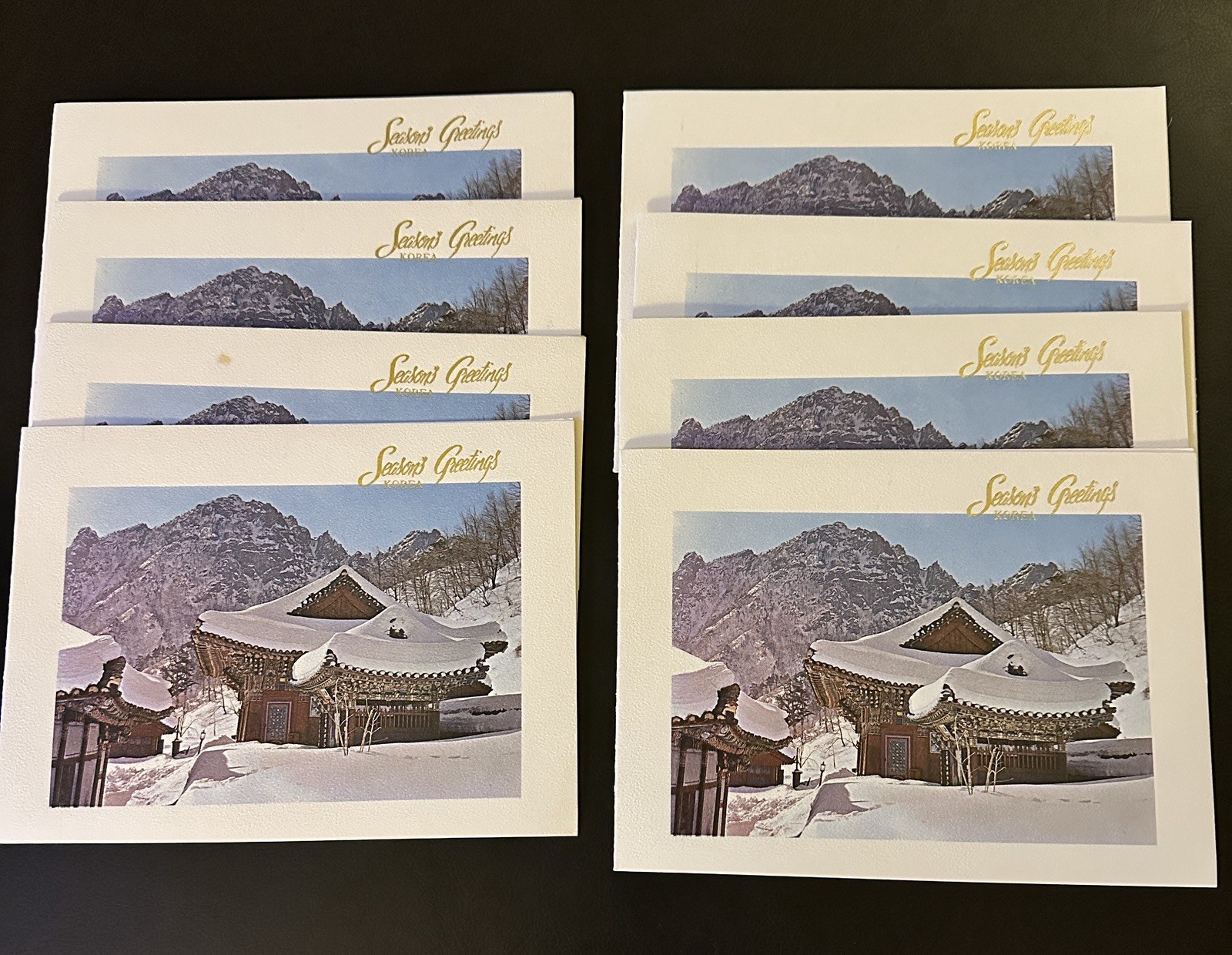 Vintage 1970s Korean Christmas Holiday Cards Lot of 8 Sinheungsa Temple Snow Vintage 1970s Korean Christmas Holiday Cards Lot of 8 Sinheungsa Temple Snow