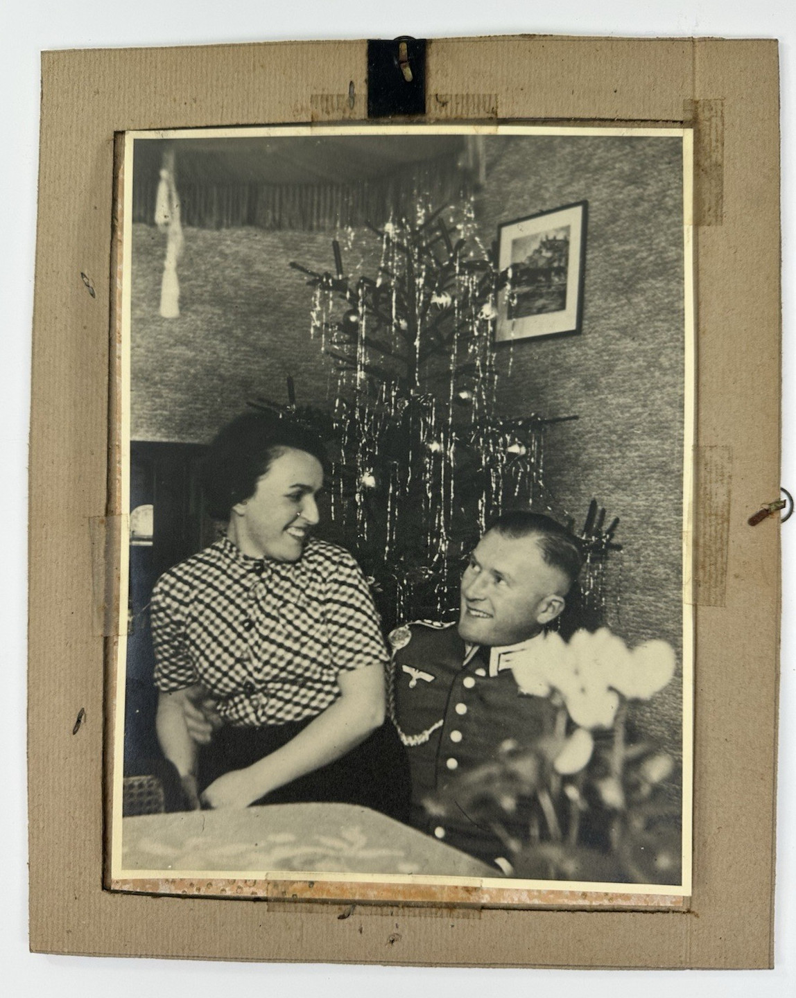 Original WWII Photograph German Wehrmacht Soldier Woman Christmas Scene 1939-42 Original WWII Photograph German Wehrmacht Soldier Woman Christmas Scene 1939-42