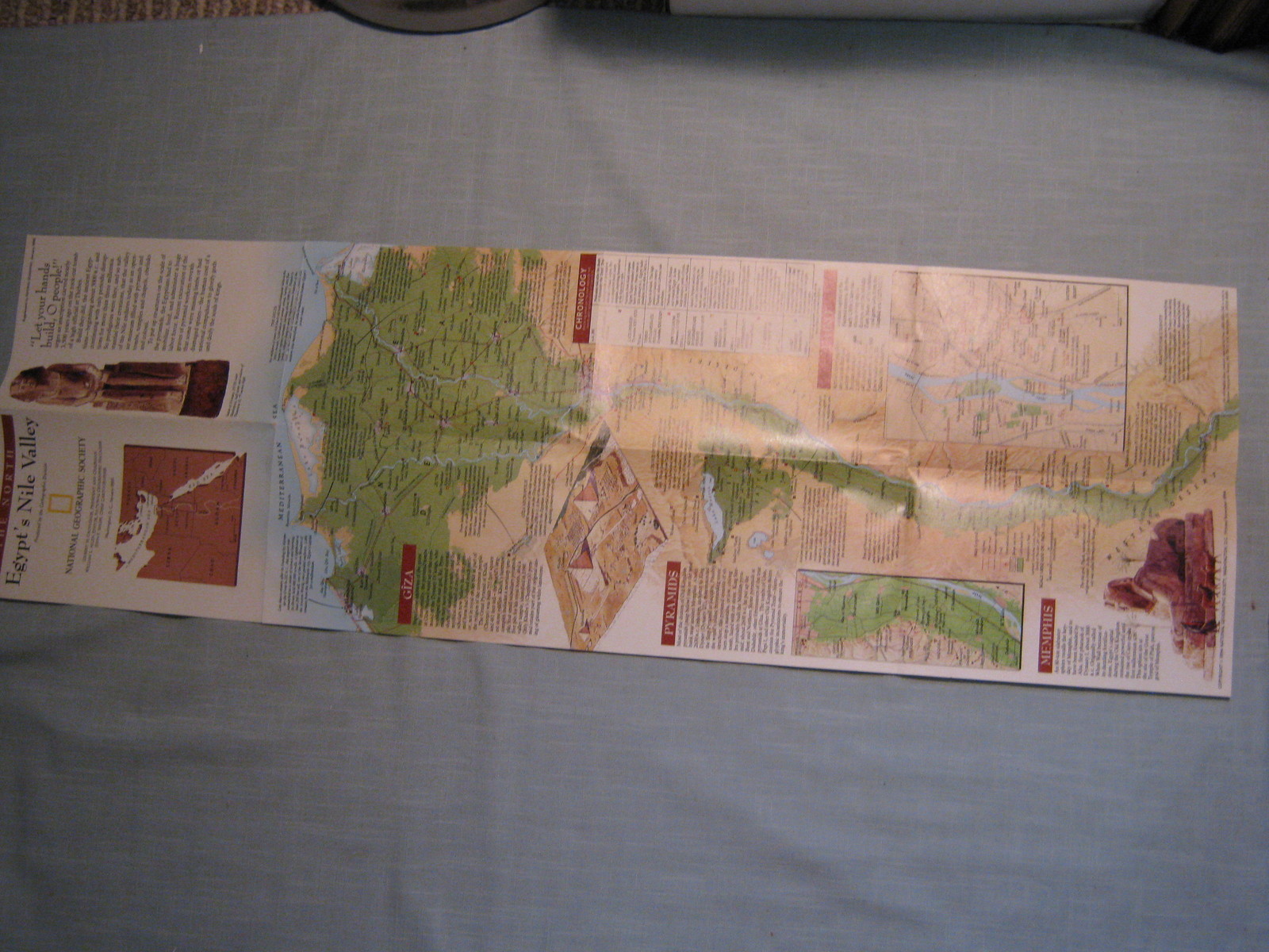 EGYPT'S NILE VALLEY THE NORTH & THE SOUTH MAP National Geographic January 1995