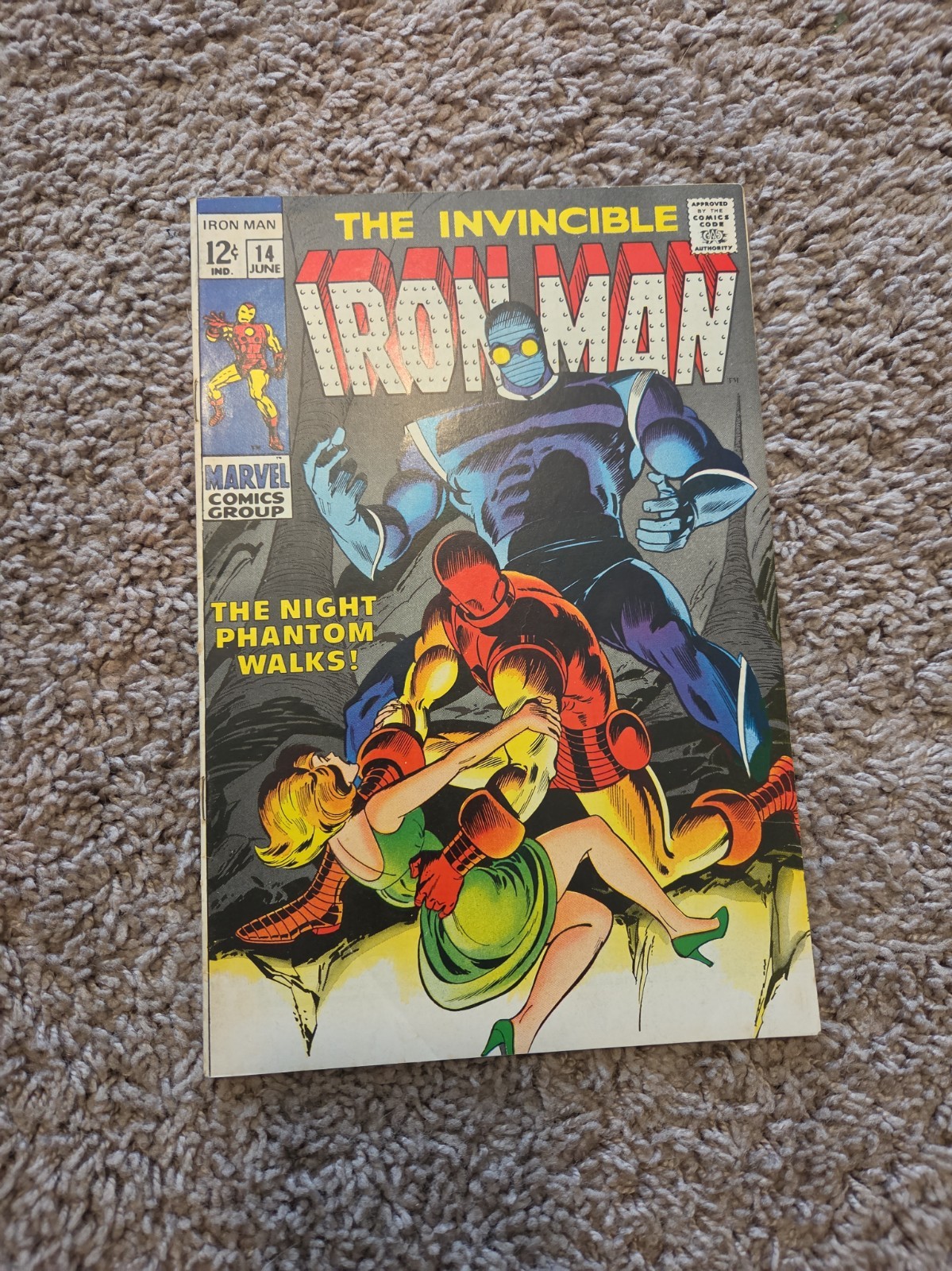 Iron Man 14 1969 1st Night Phantom Origin Marvel Comics Silver Age Vintage