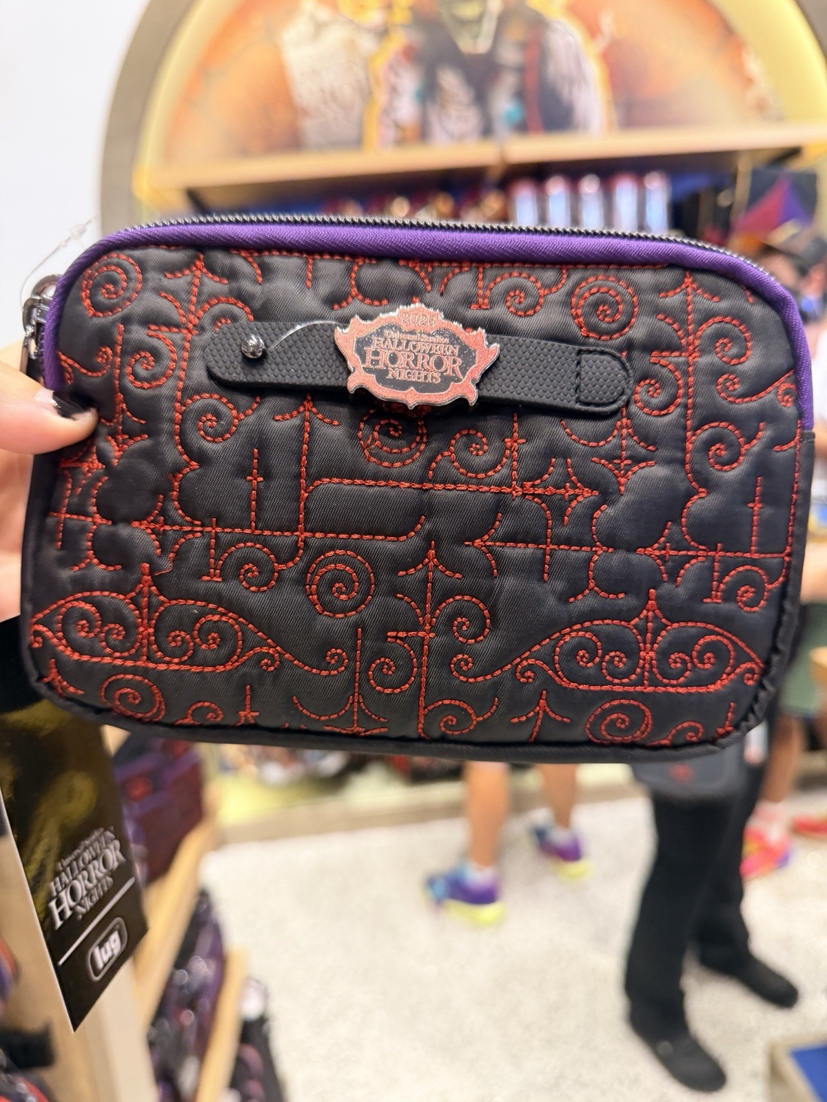 In Hand Universal HHN Halloween Horror Nights 2026 Logo Lug Coupe Crossbody Bag